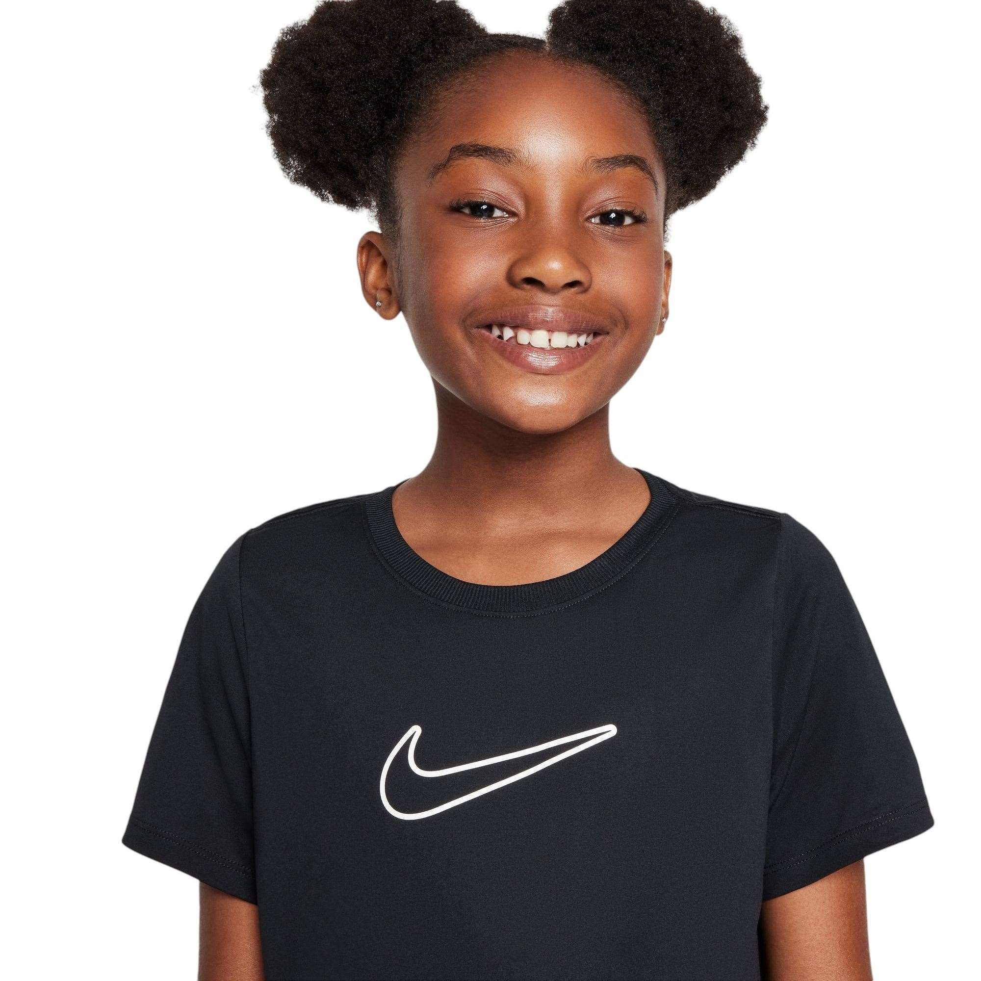 Nike One Fitted Kids Dri-Fit Short-Sleeve Top - Image 3