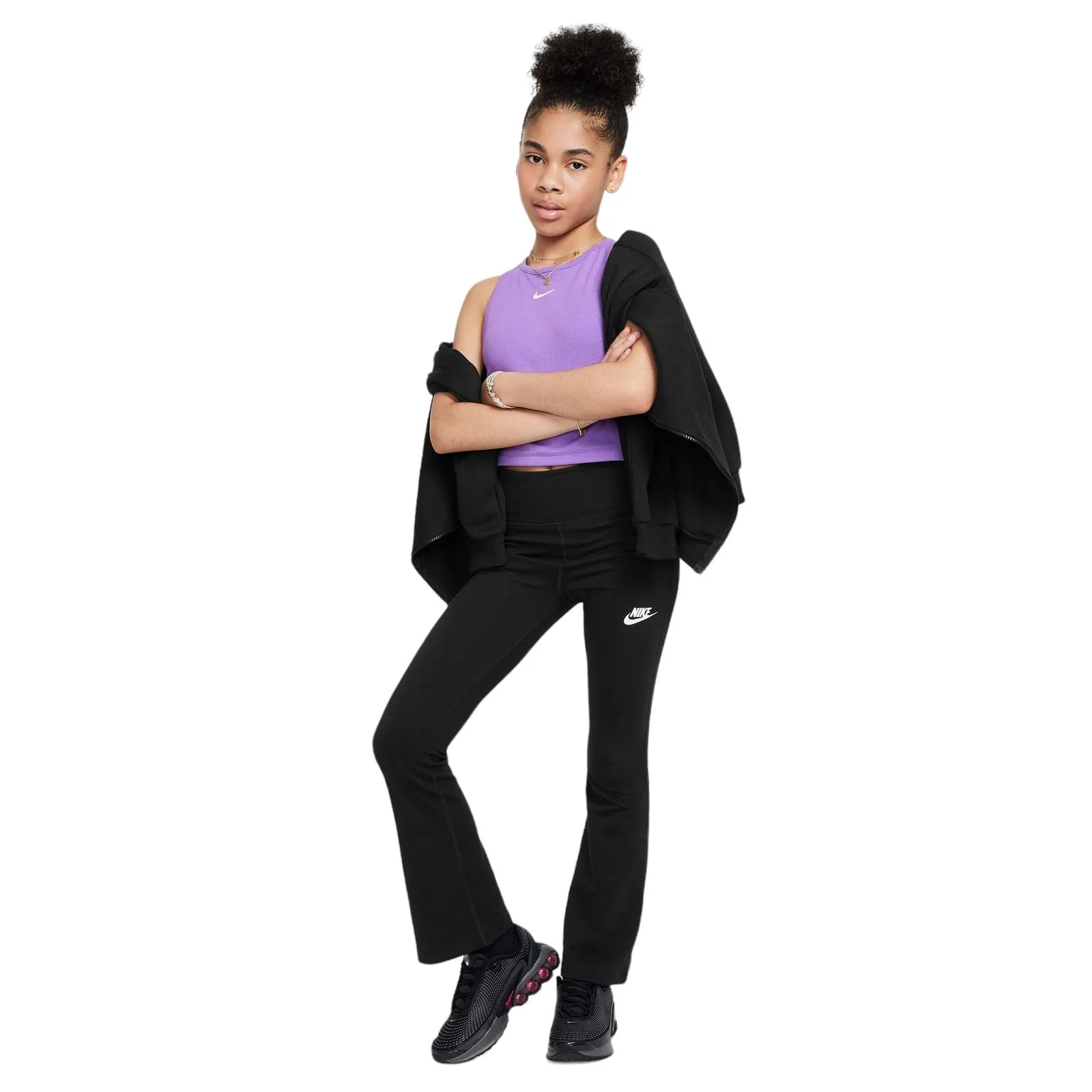 Nike Sportswear Classic Girls High-Waisted Flared Leggings - Image 5