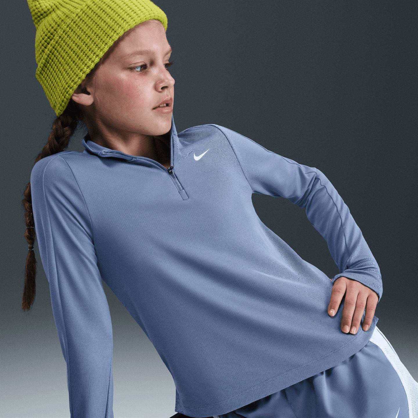 Nike Girls Dri-FIT Long-Sleeve Half-Zip Top - Image 5