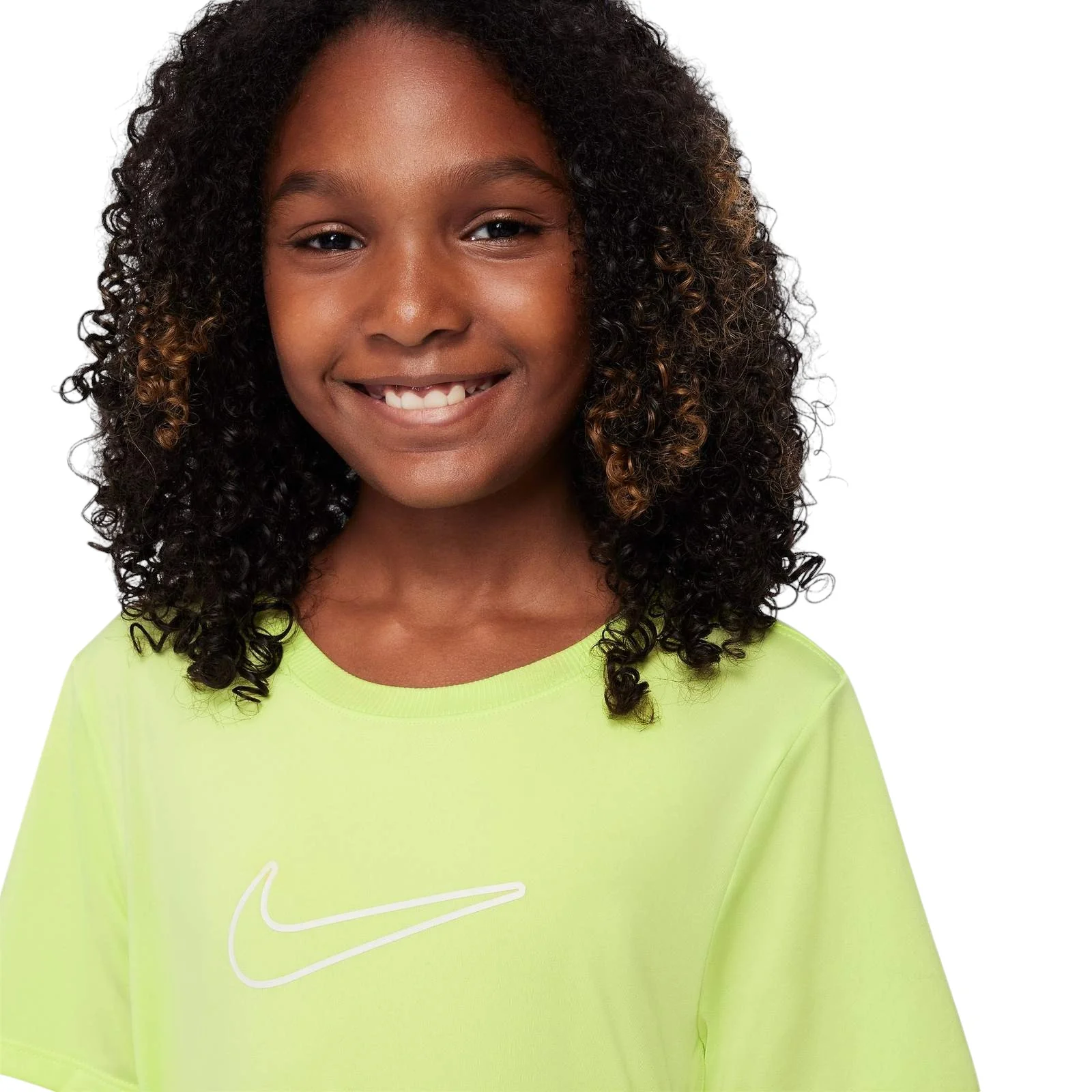 Nike One Fitted Girls Dri-Fit Short-Sleeve Top - Image 3
