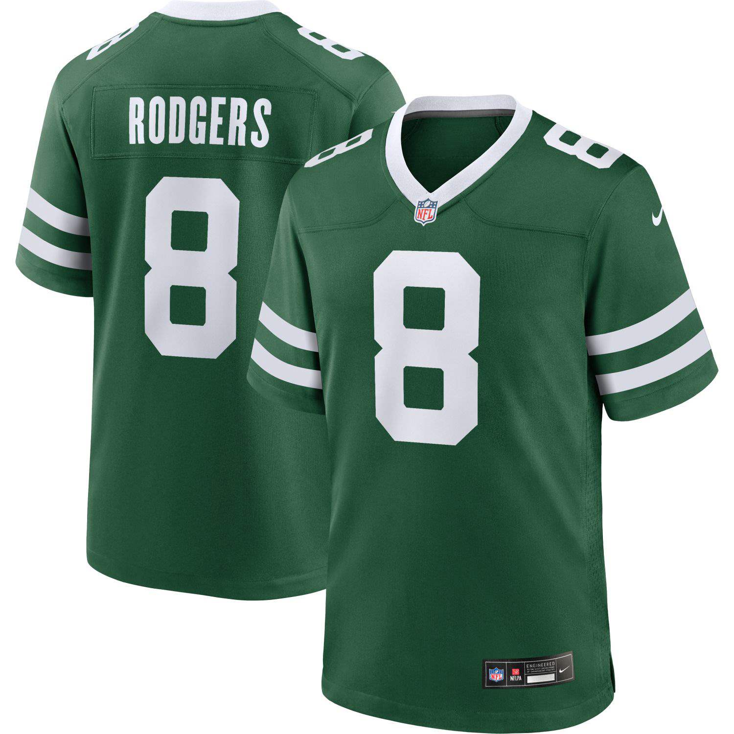 Nike NFL Jets Rodgers 8 Home Game Jersey - Image 3