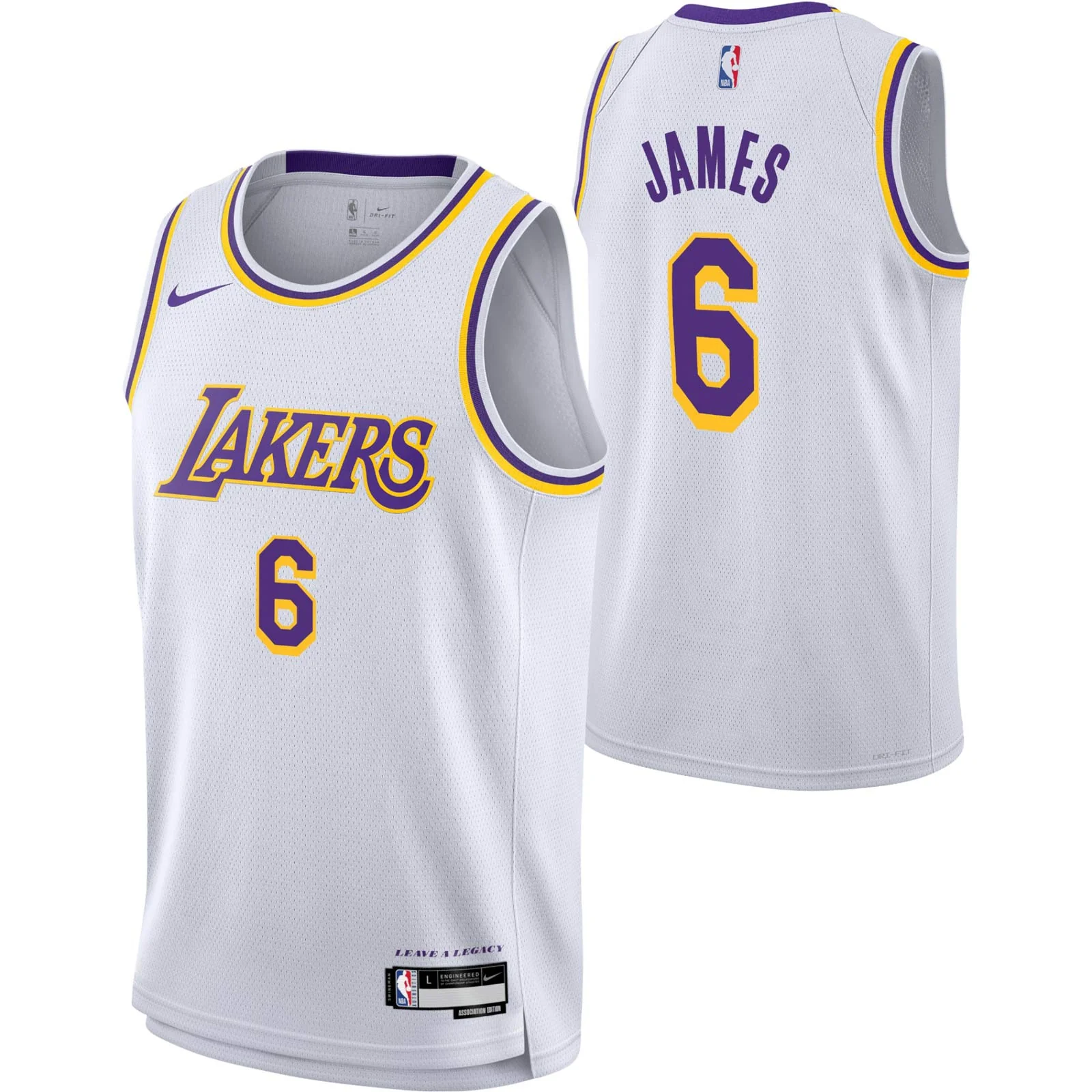 Nike Los Angeles Lakers James 6 Association Kids Jersey - Image 3