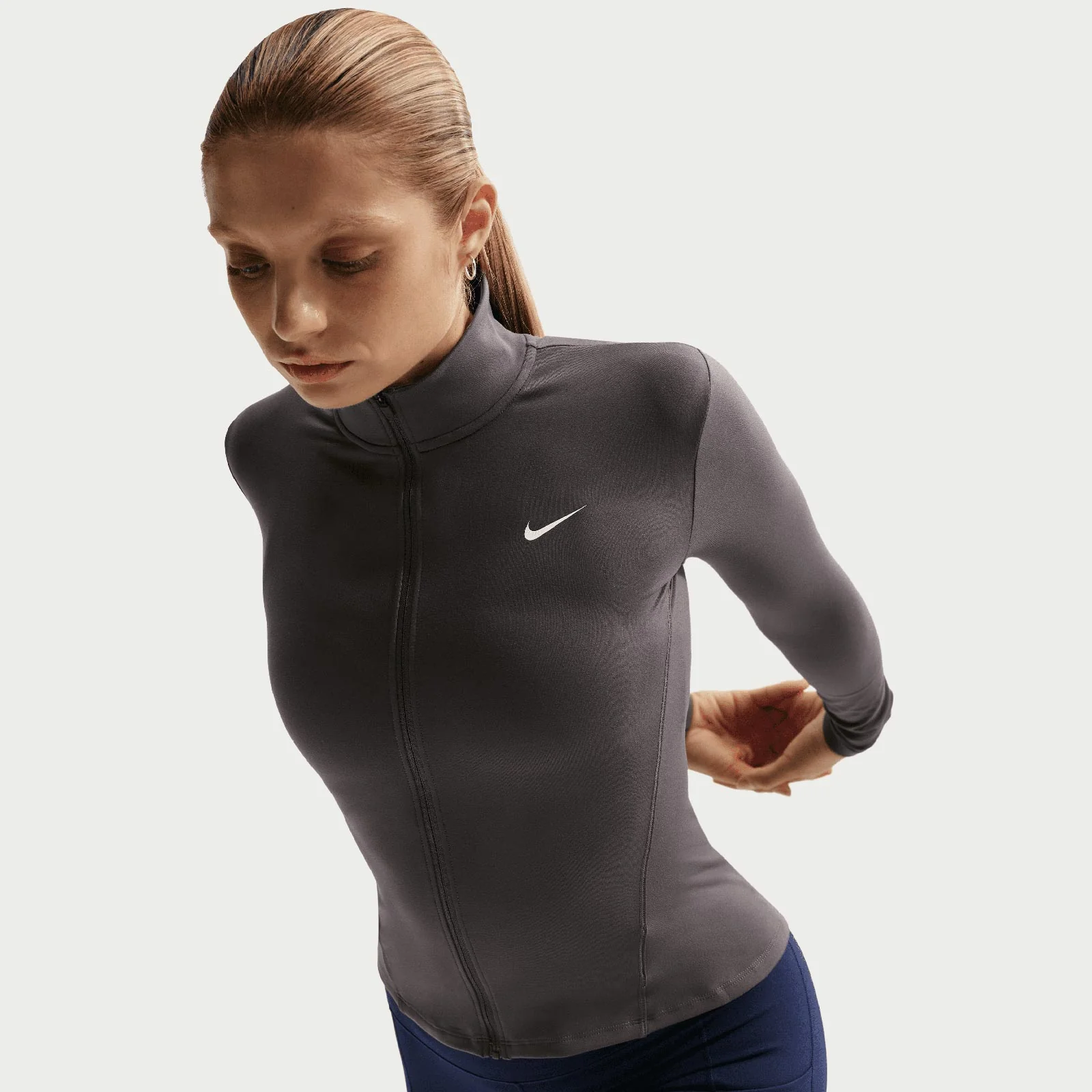 Nike One Fitted Womens Dri-FIT Full-Zip Jacket - Image 5