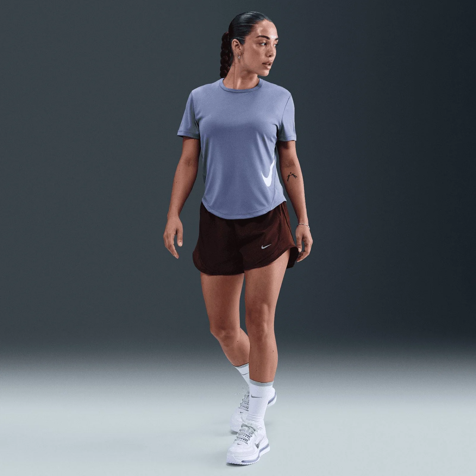 Nike Tempo Swoosh Run Womens Dri-FIT Short-Sleeve Running Top - Image 6