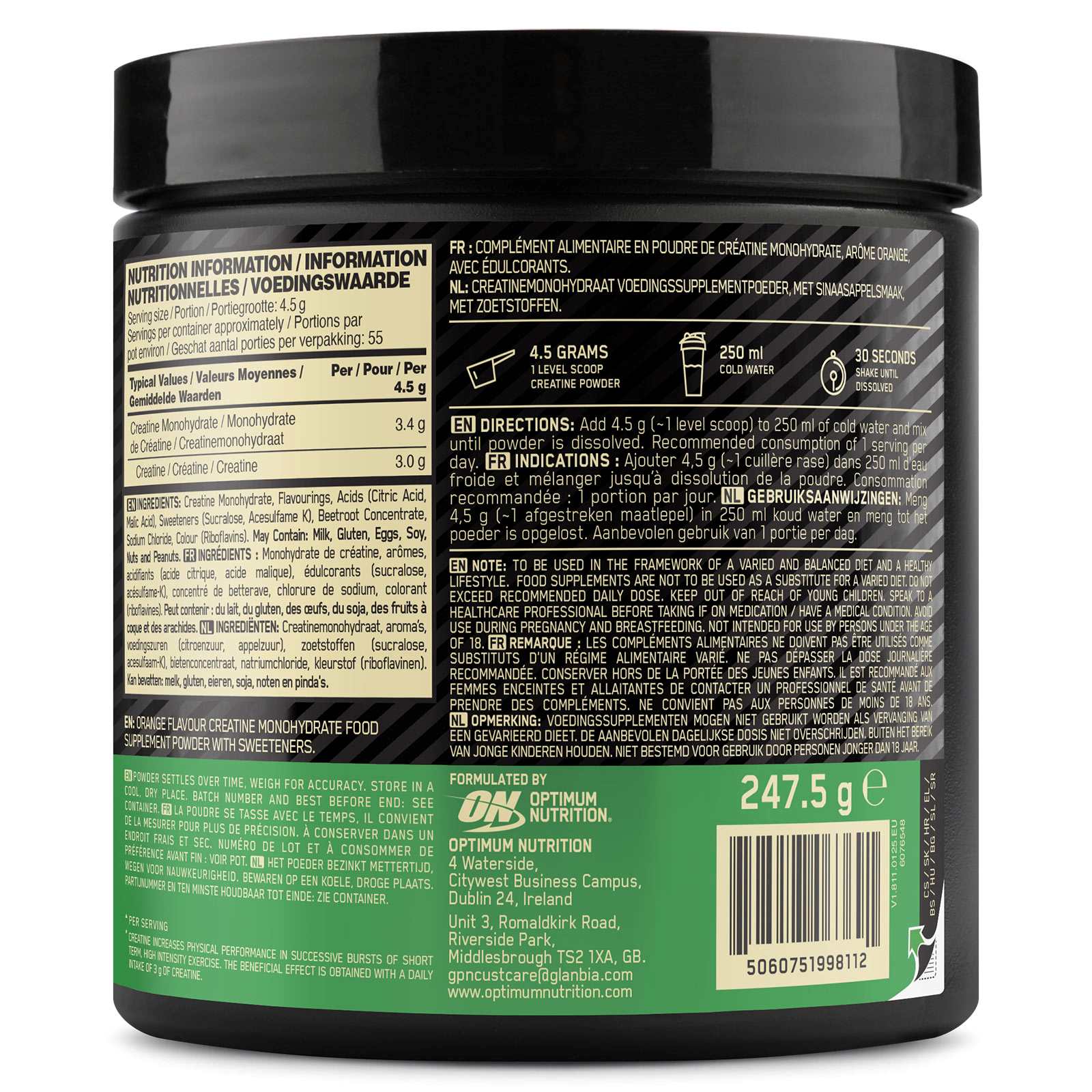 Optimum Nutrition Creatine Powder 240g - Image 2