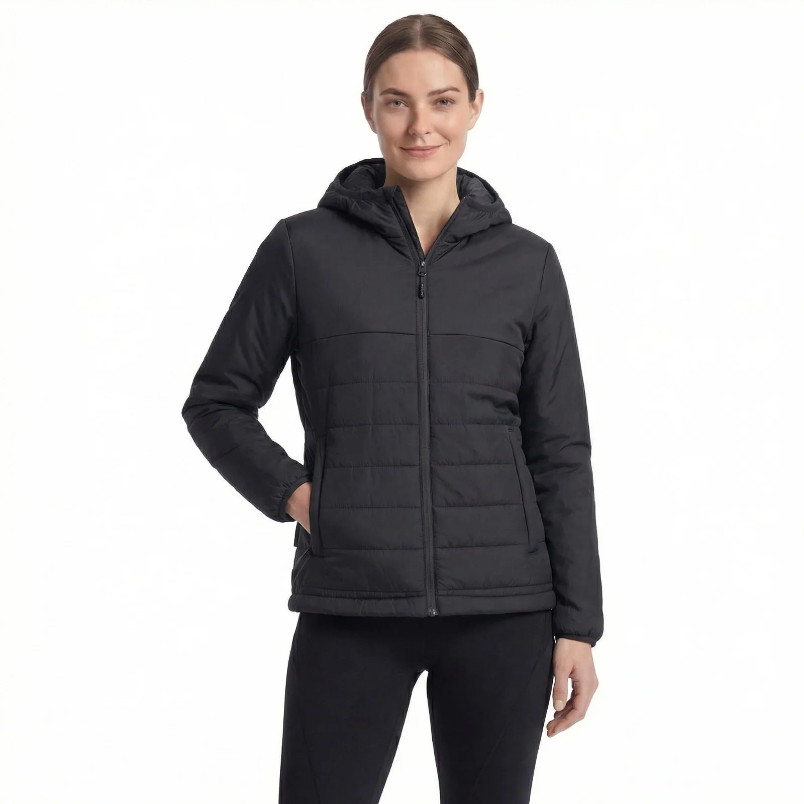 Portwest Professional Women's Hooded Insulated Baffle Jacket Metal Grey