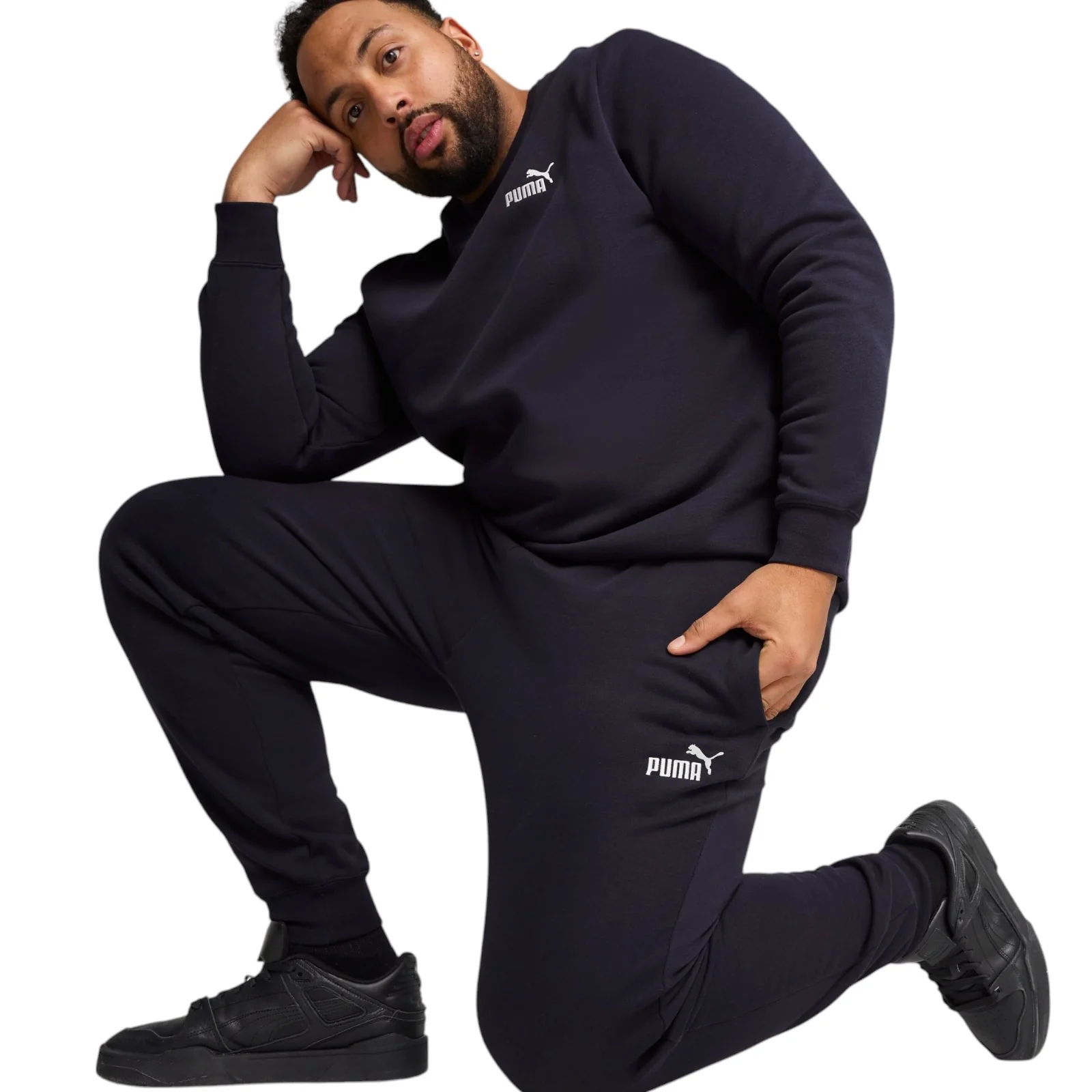 Puma Essentials No. 1 Logo Mens Medium-Rise Fleece Sweatpants - Image 3