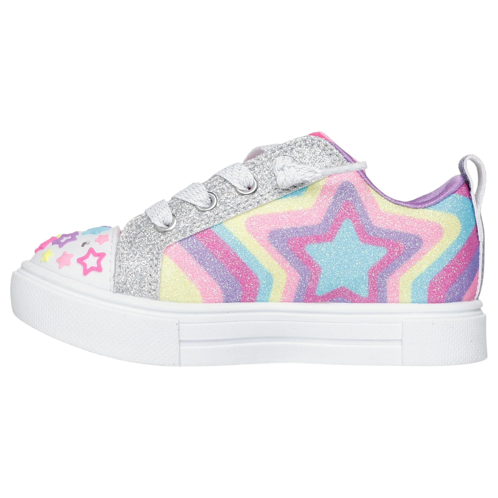 Skechers Twinkle Sparks Cosmic Burst Girls Star Burst Low Top Sneaker W/Twist Off Lace - Image 2
