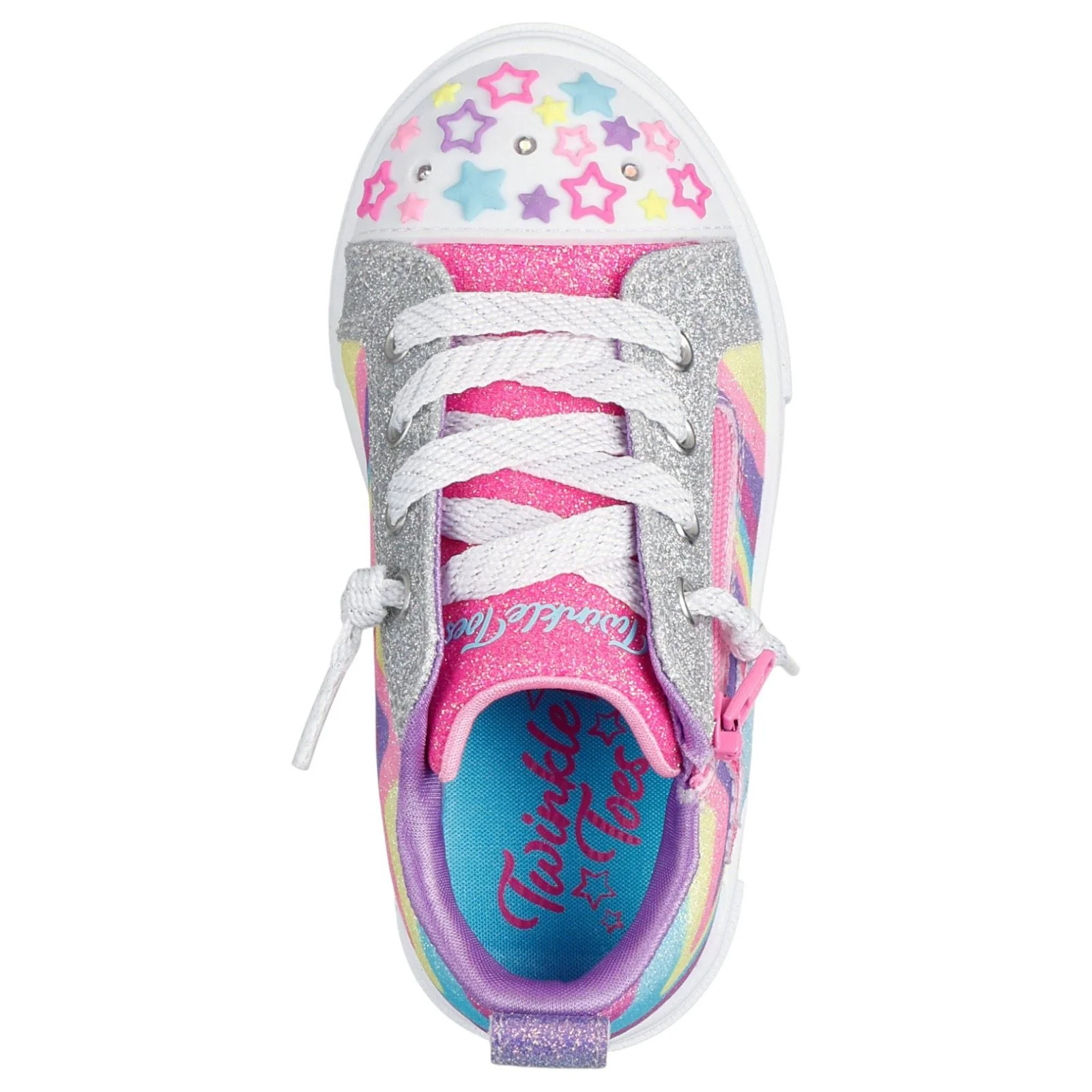 Skechers Twinkle Sparks Cosmic Burst Girls Star Burst Low Top Sneaker W/Twist Off Lace - Image 3