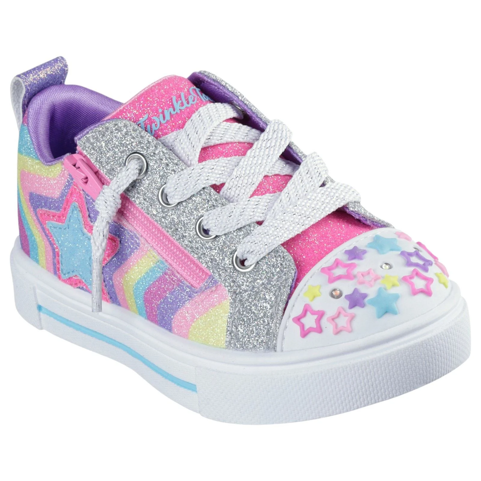 Skechers Twinkle Sparks Cosmic Burst Girls Star Burst Low Top Sneaker W/Twist Off Lace - Image 5