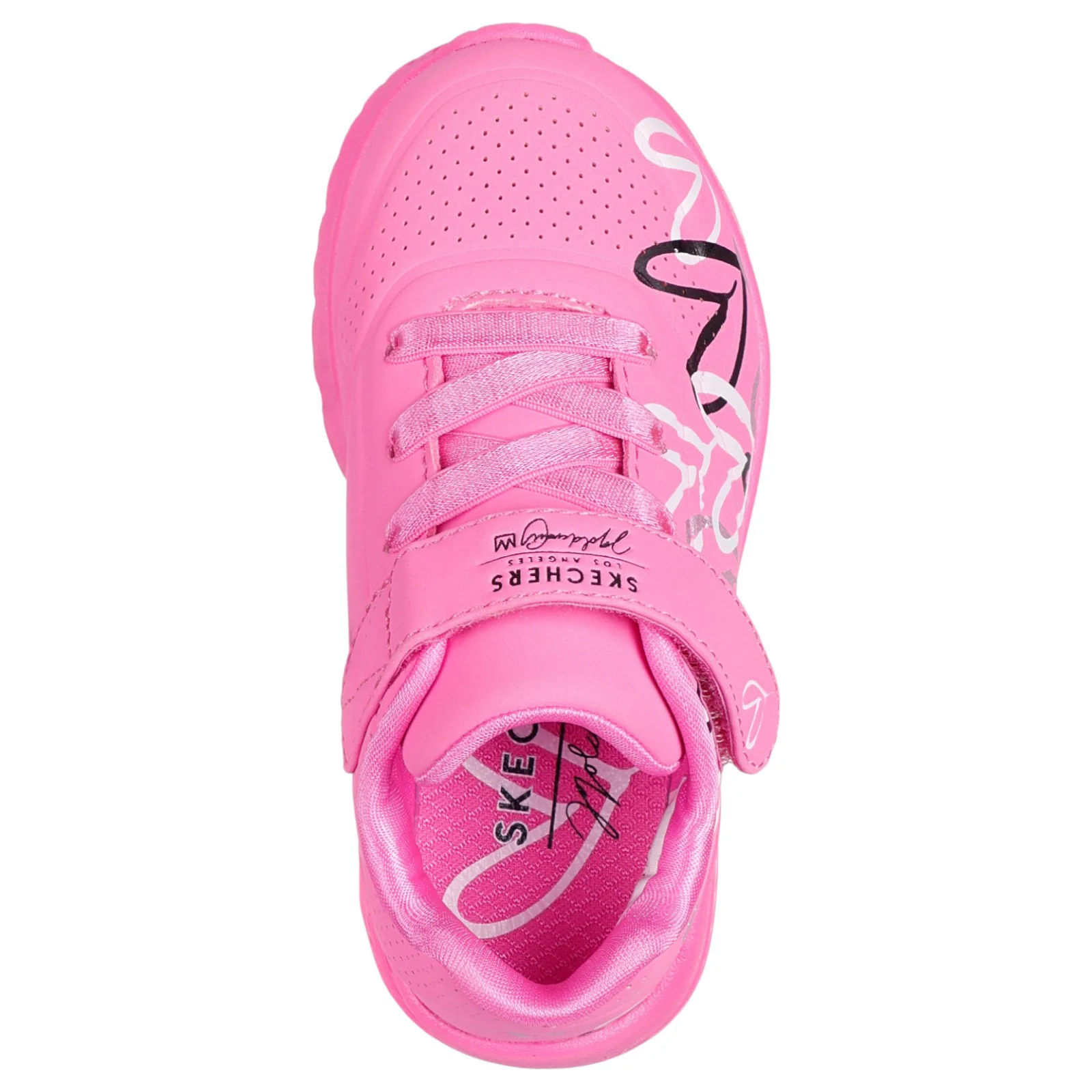 Skechers Uno Lite Love Levitate Girls Goldcrown Graffiti Hearts Gore And Strap Sneaker - Image 3