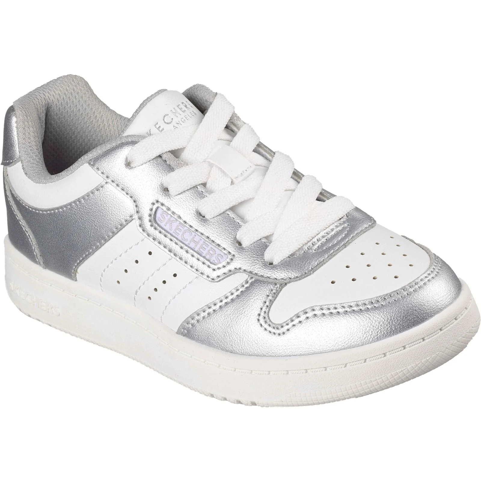 Skechers Girls Silver/White