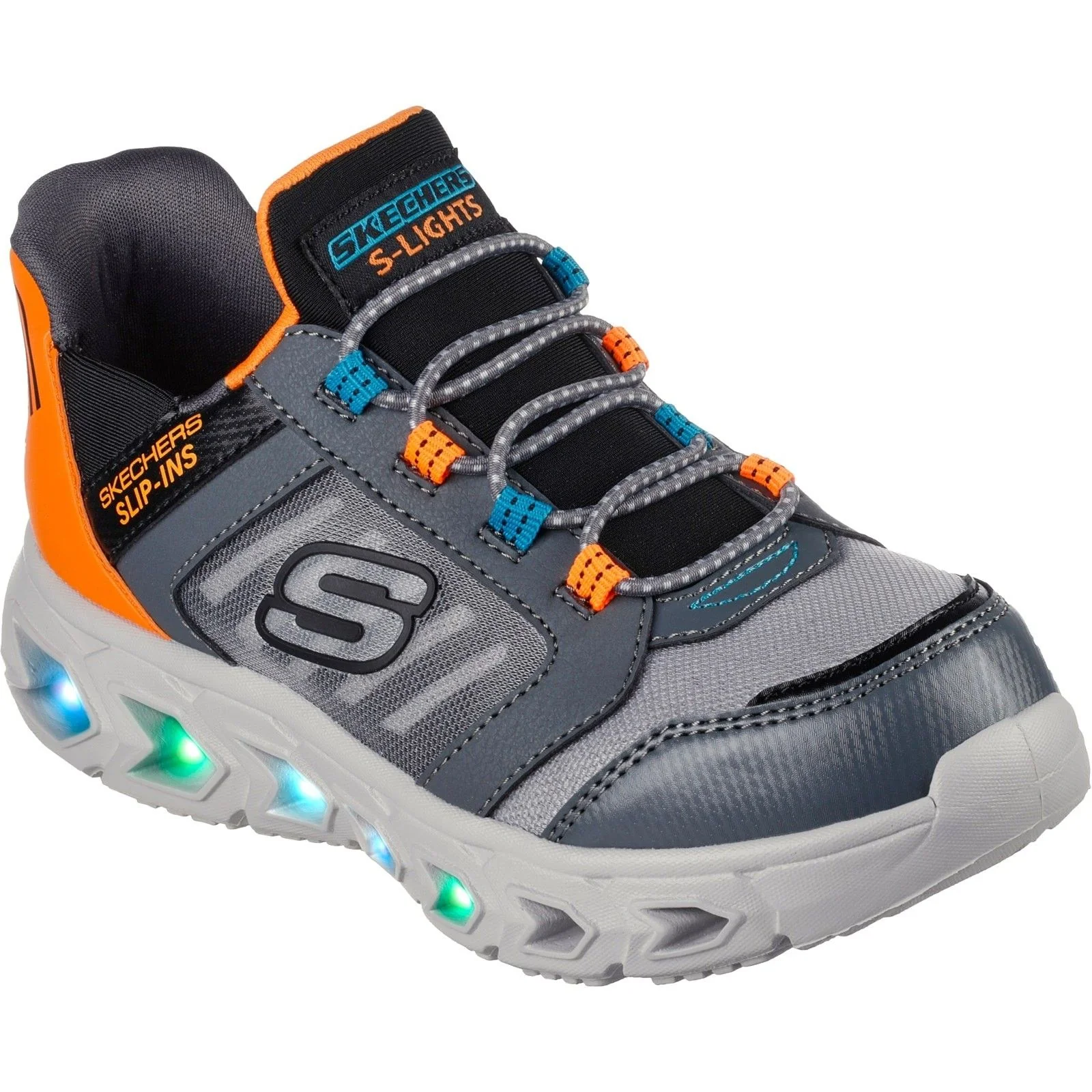 Skechers Junior Boys Hypno-Flash 2.0 Odelux Trainer Charcoal - Image 4