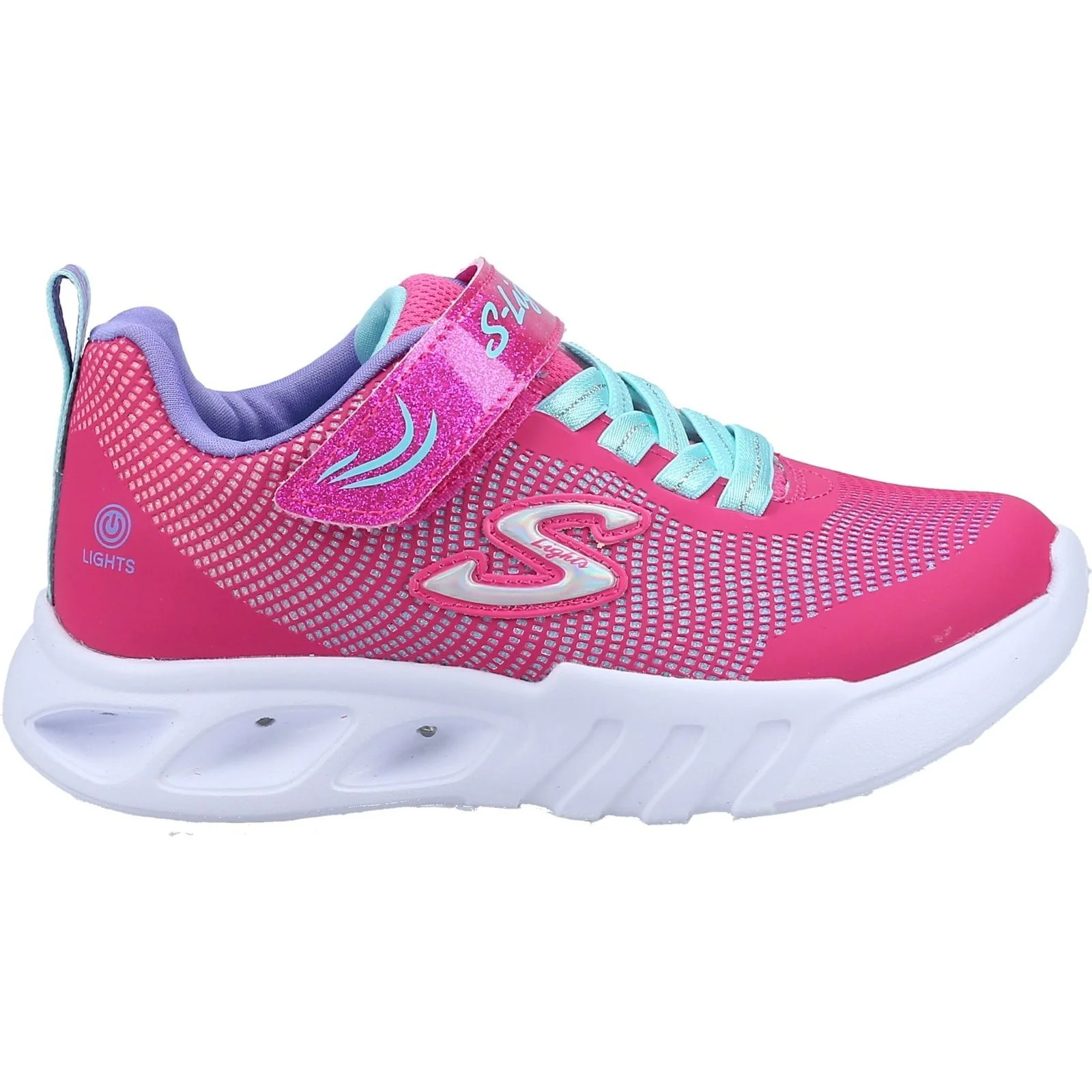 Skechers Junior Girls Flicker Flash Trainers Pink
