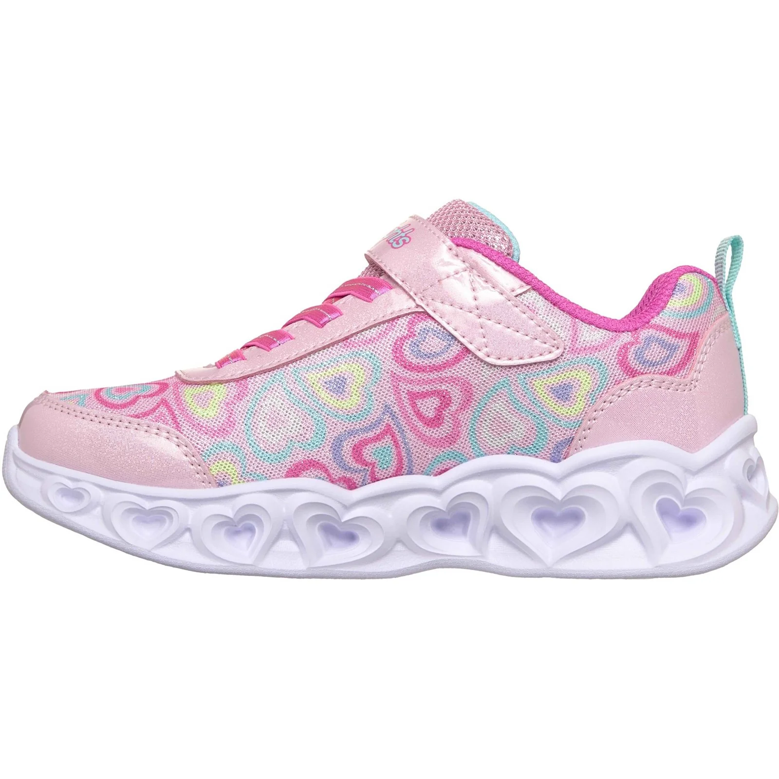 Skechers Junior Girls Heart Lights Boogie Love Trainers Light Pink/Multi - Image 3