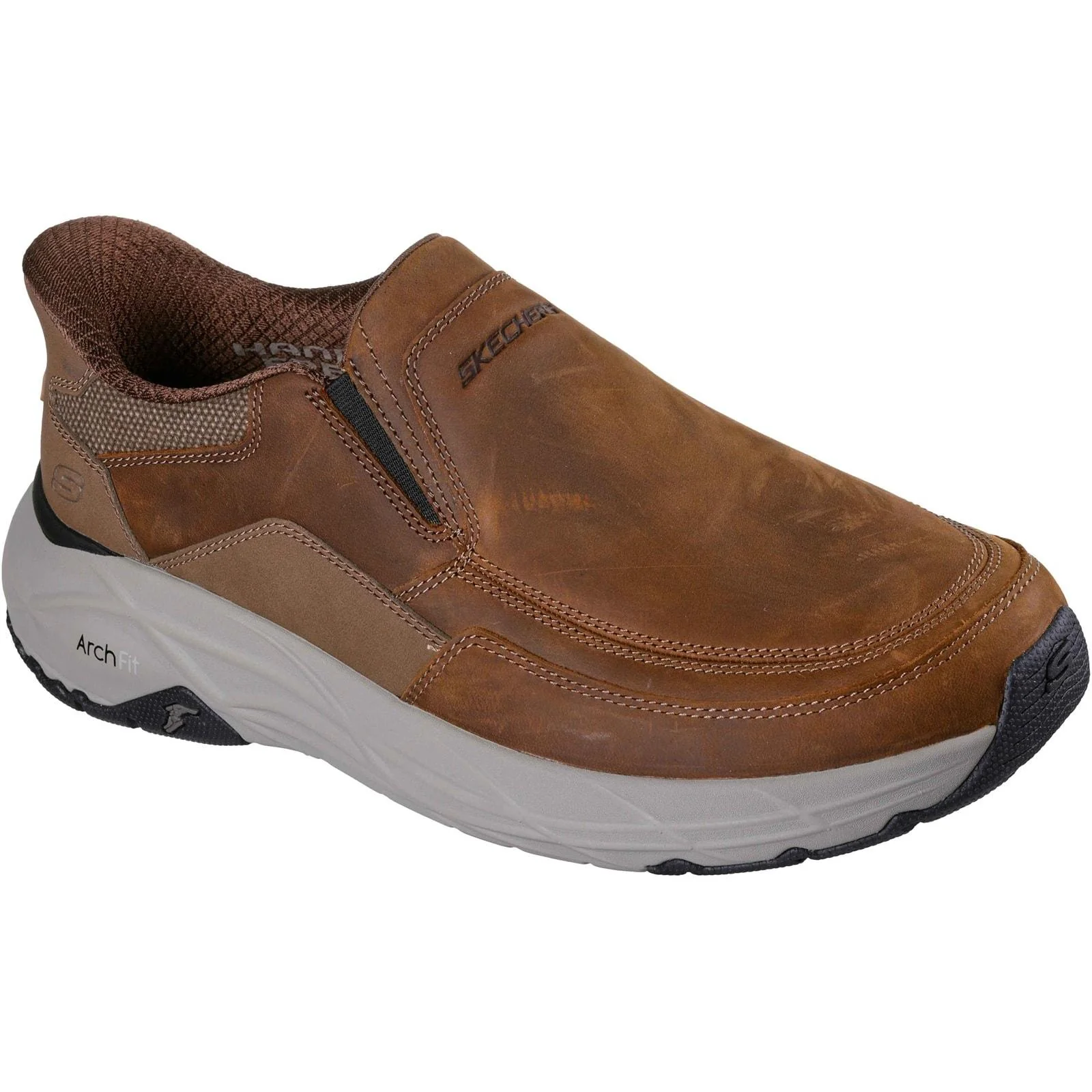Skechers Mens Arch Fit Maverick Shoes Charcoal/Dark Brown - Image 2