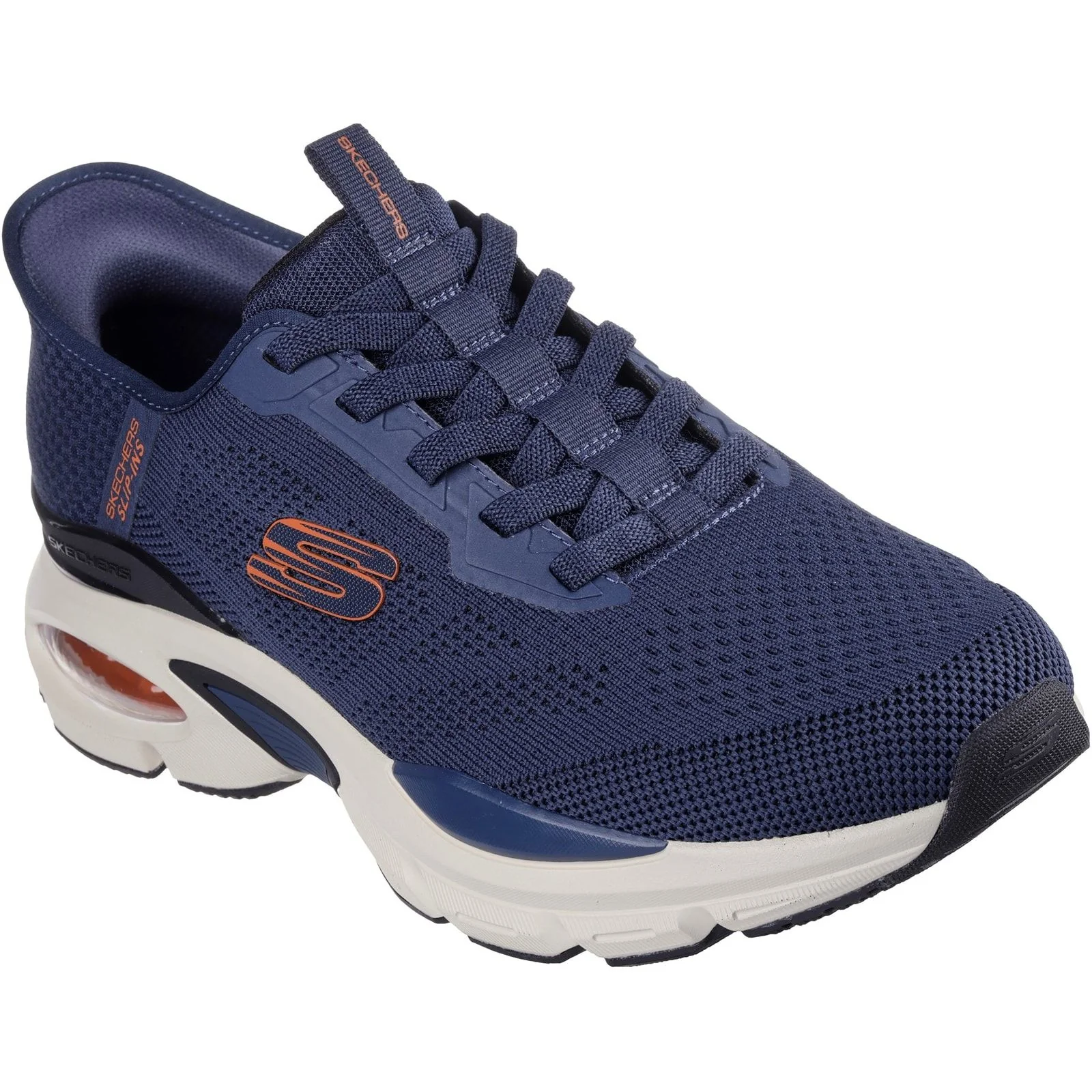 Skechers Mens Skech-Air Ventura Vanderway Shoes Navy/Orange - Image 5