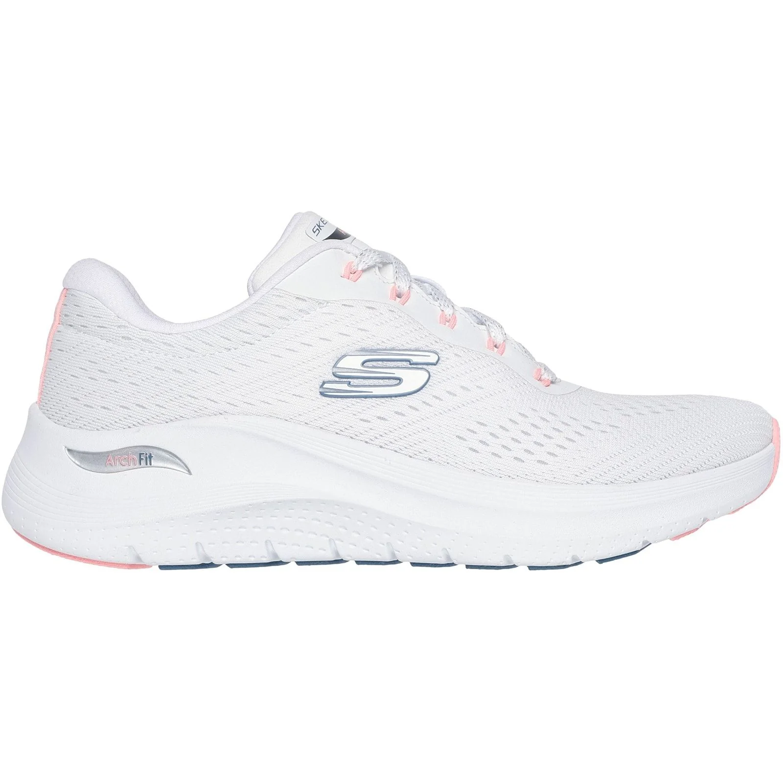 Skechers Womens Arch Fit 2.0 - Big League Trainers White/Pink/Blue