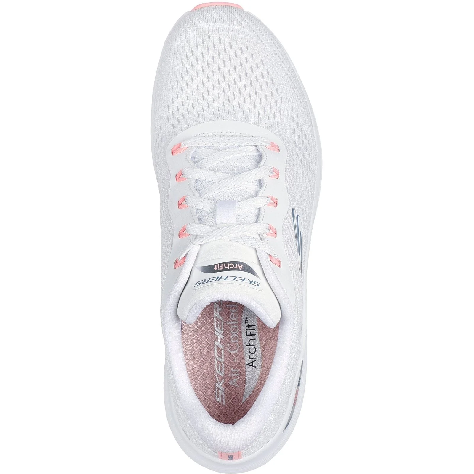 Skechers Womens Arch Fit 2.0 - Big League Trainers White/Pink/Blue - Image 4