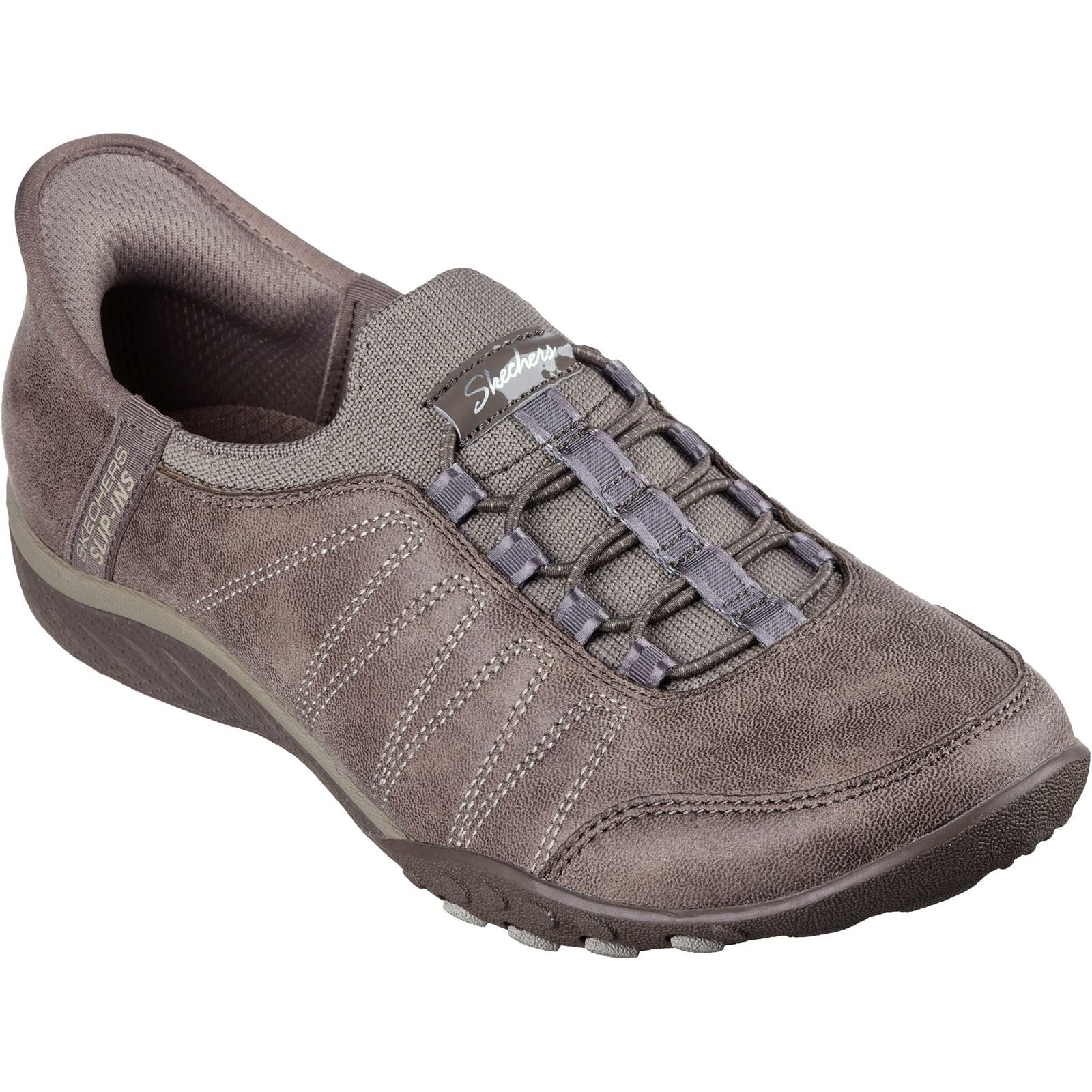 Skechers Womens Breathe-Easy Home-Body Shoes Dark Taupe - Image 5