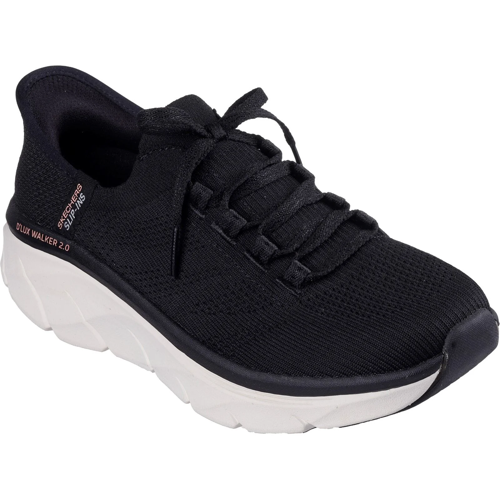 Skechers Womens D'Lux Walker 2.0 Thrill Movement Shoes Black/Tan - Image 5