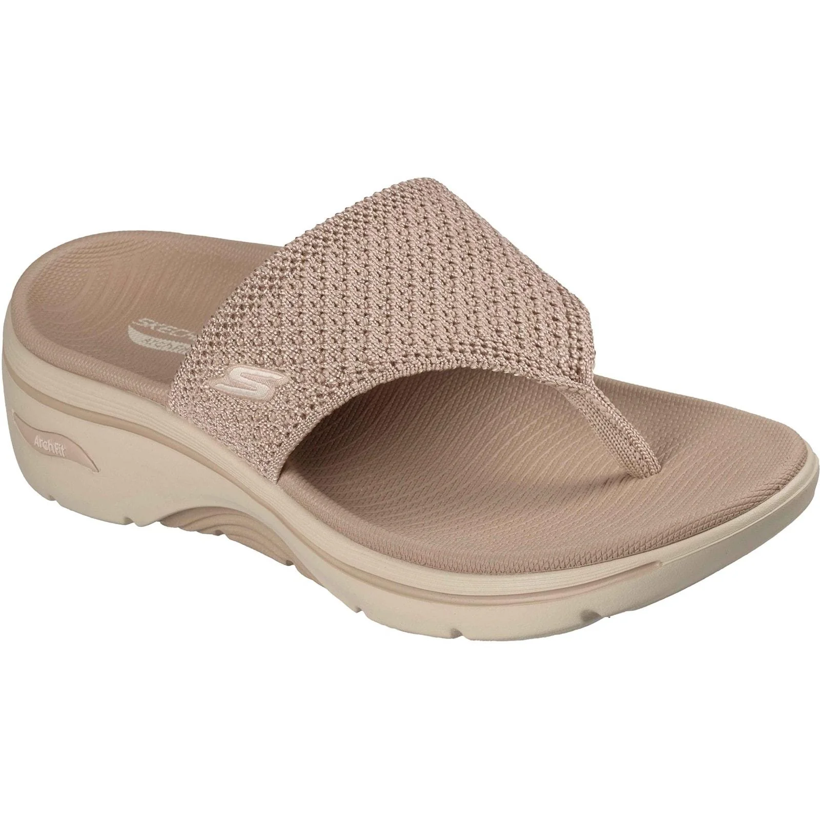 Skechers Womens Go Walk Arch Fit 2.0 Sandal Taupe - Image 5