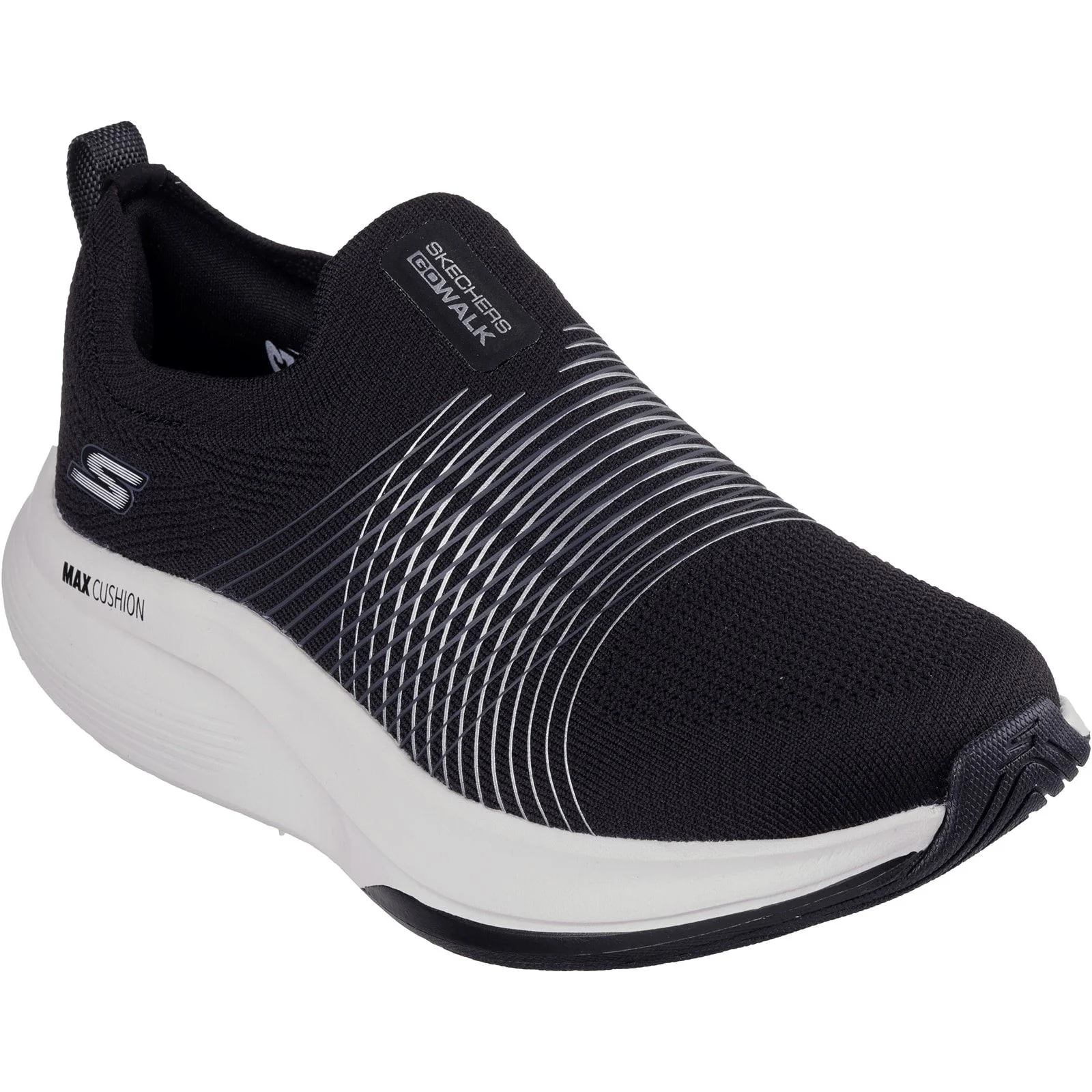Skechers Womens GO WALK Max Walker Sally Shoes Black/White - Image 5