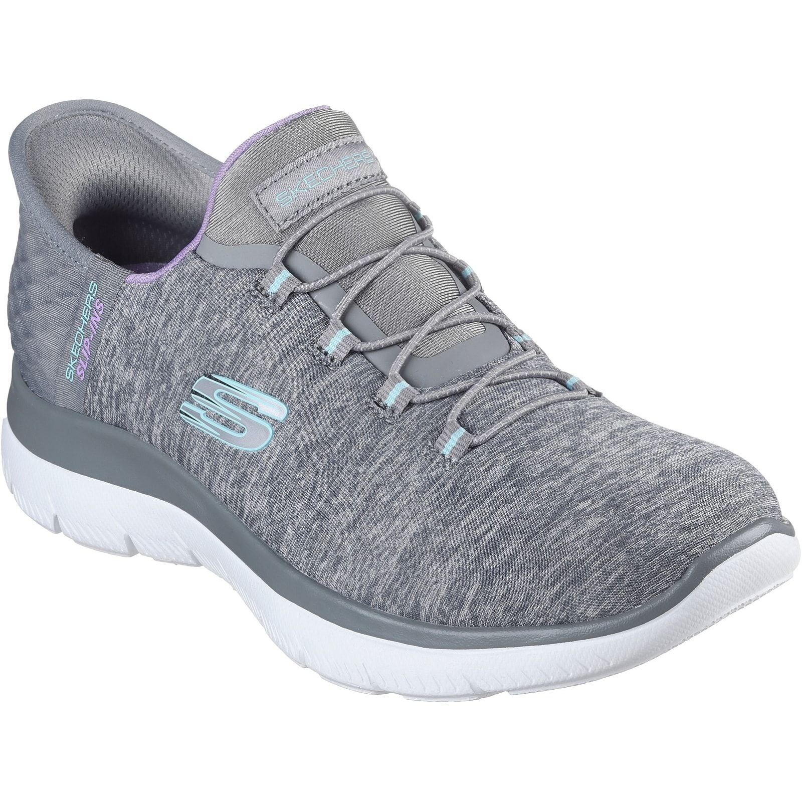 Skechers Womens Summits Dazzling Haze Shoes Grey/Multi - Image 5