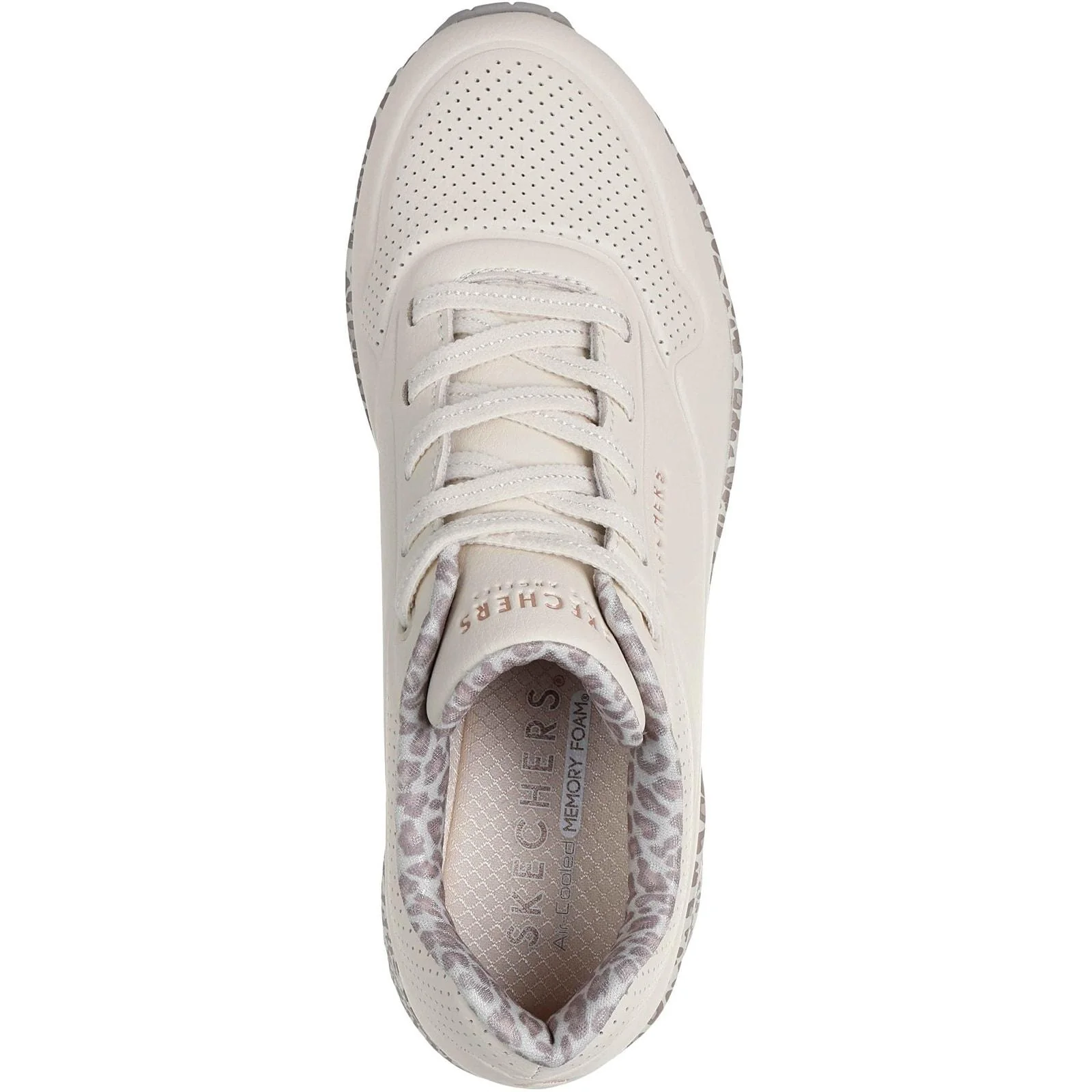 Skechers Womens Uno Safari Time Trainers White/Leopard - Image 3
