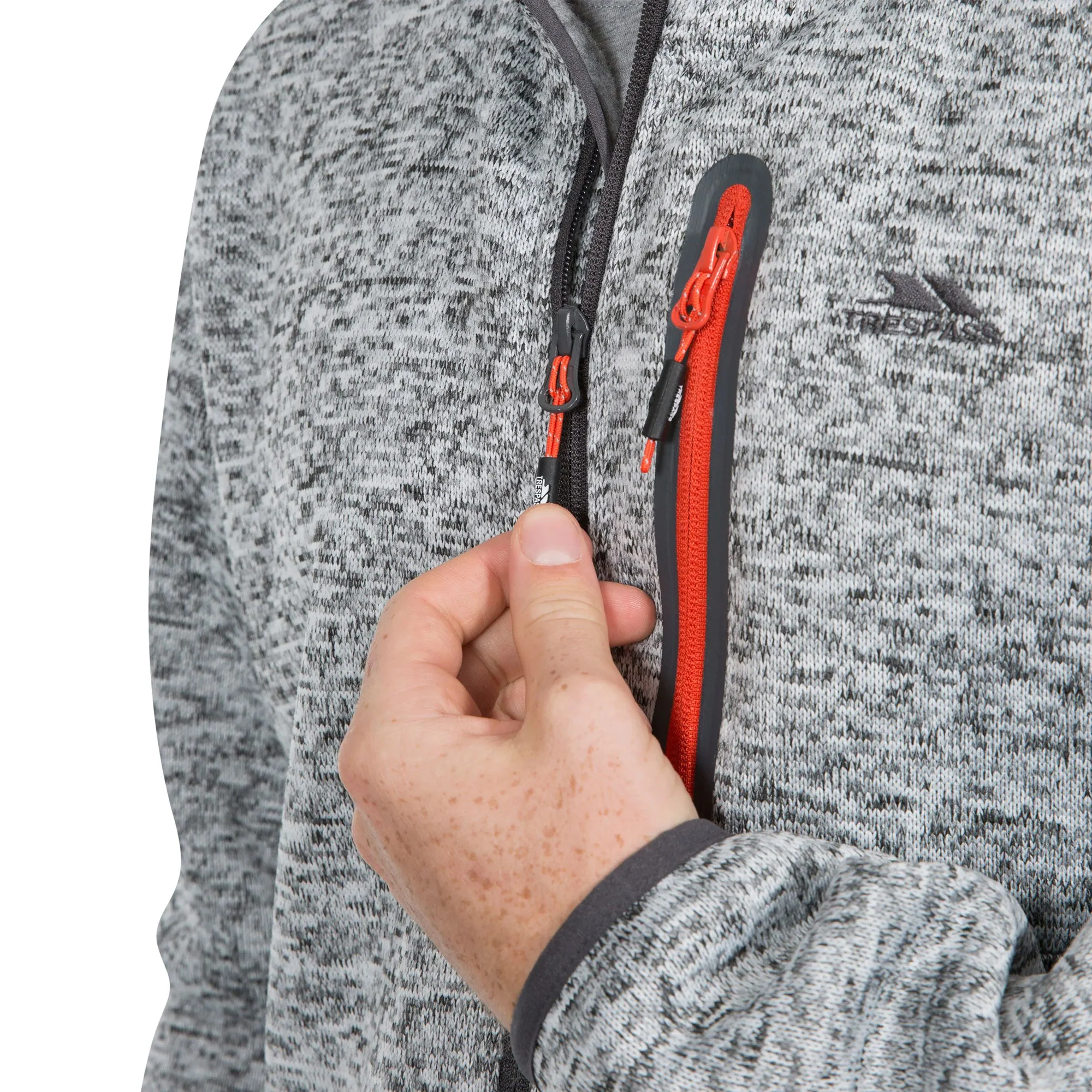 Trespass Mens Bingham Fleece Jacket Grey Marl - Image 3