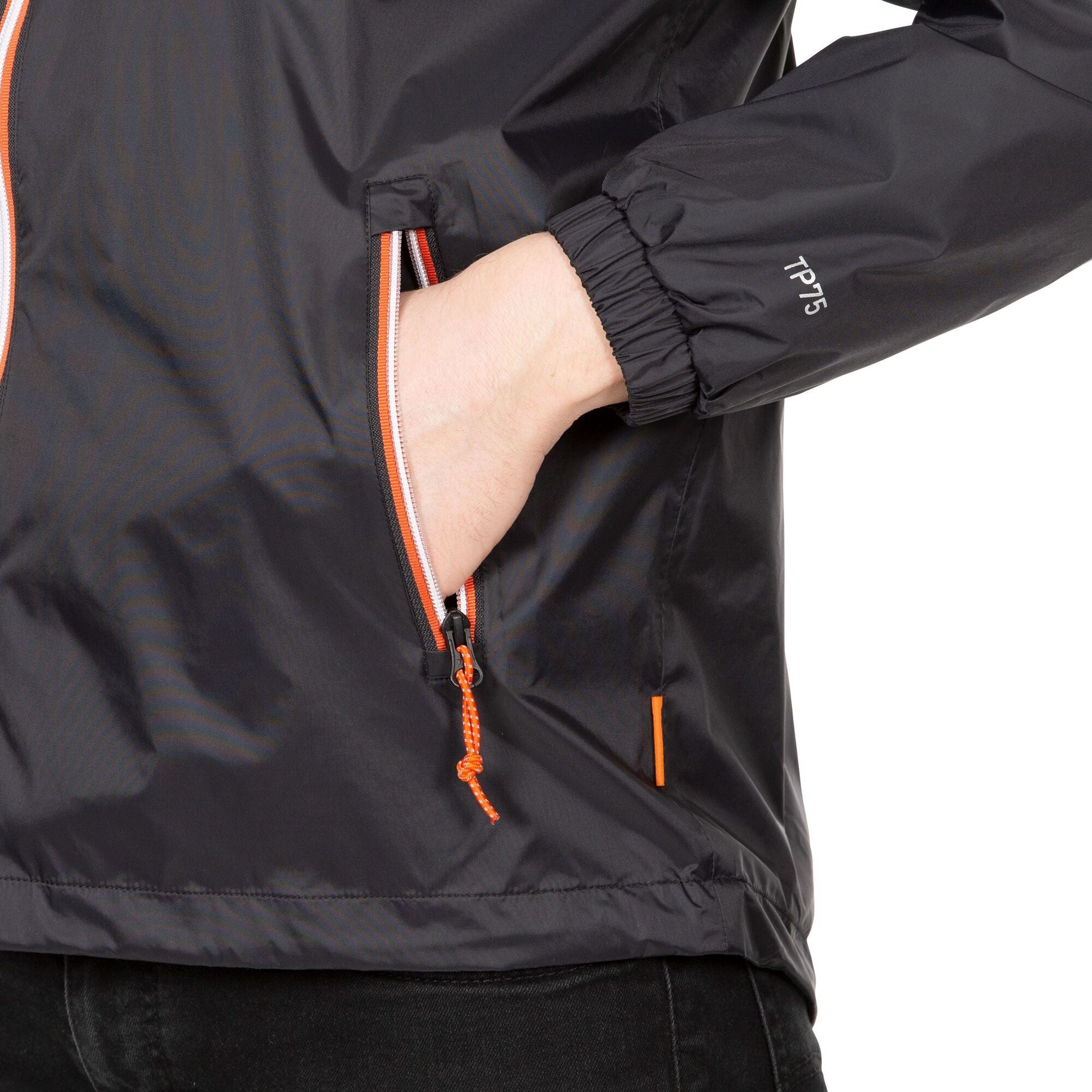 Trespass Mens Briar Waterproof Jacket Black - Image 4