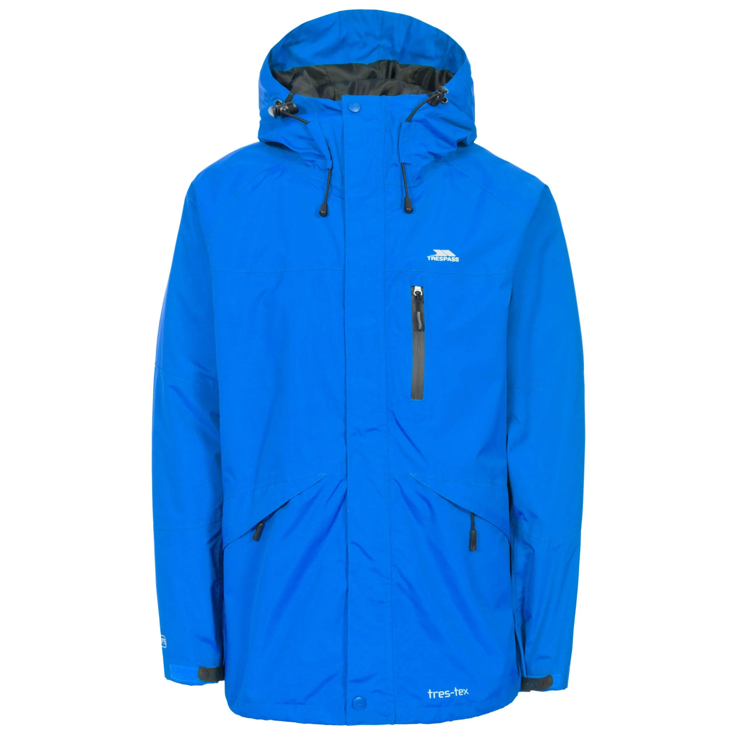 Trespass Mens Corvo Hooded Full Zip Waterproof Jacket/Coat Blue