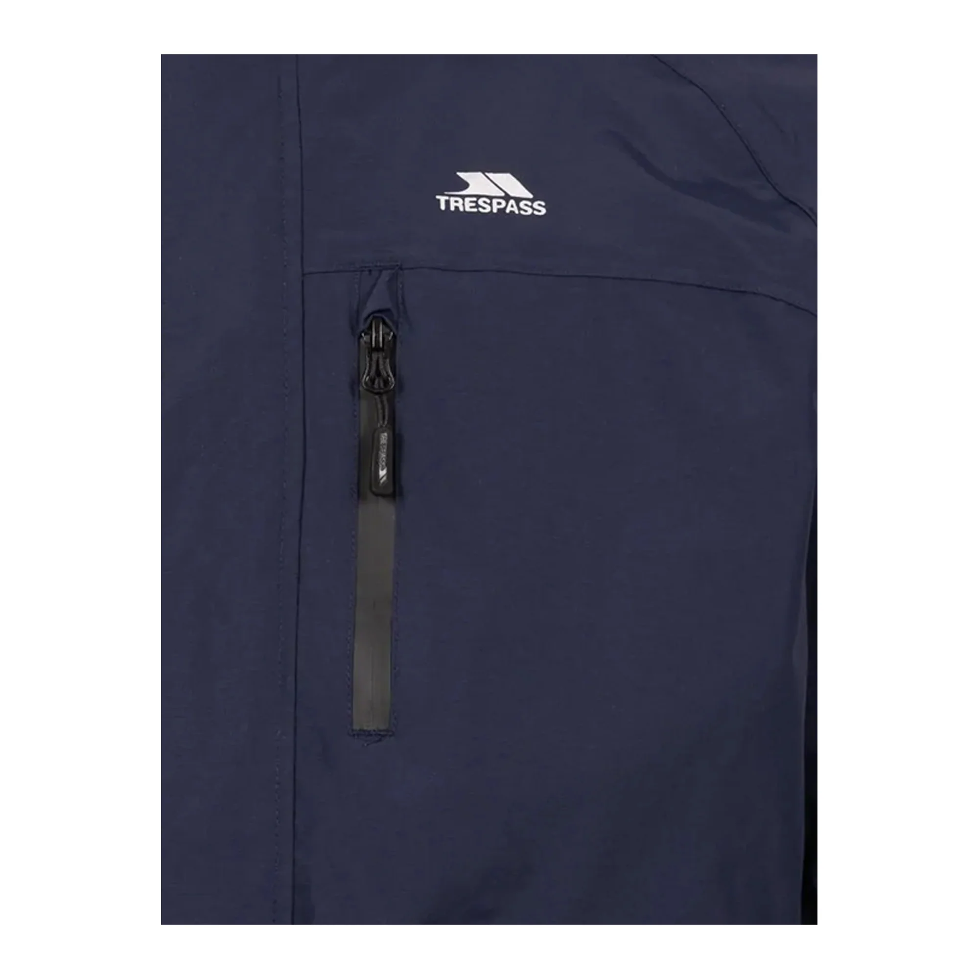 Trespass Mens Corvo Hooded Full Zip Waterproof Jacket/Coat Navy - Image 3