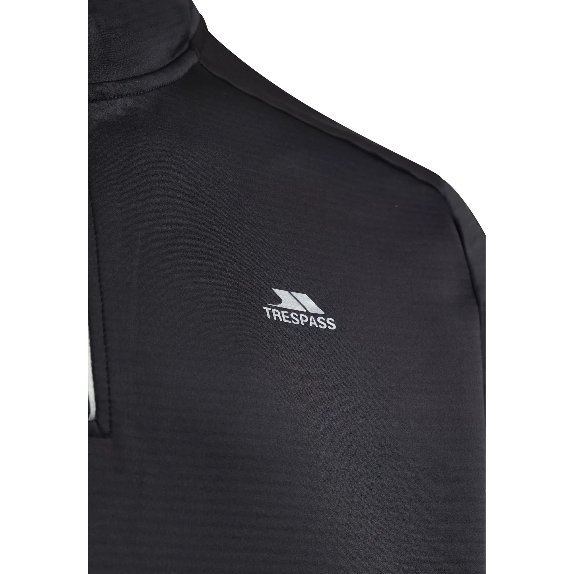 Trespass Mens Jay Quarter Zip Long-Sleeved Top Black - Image 3