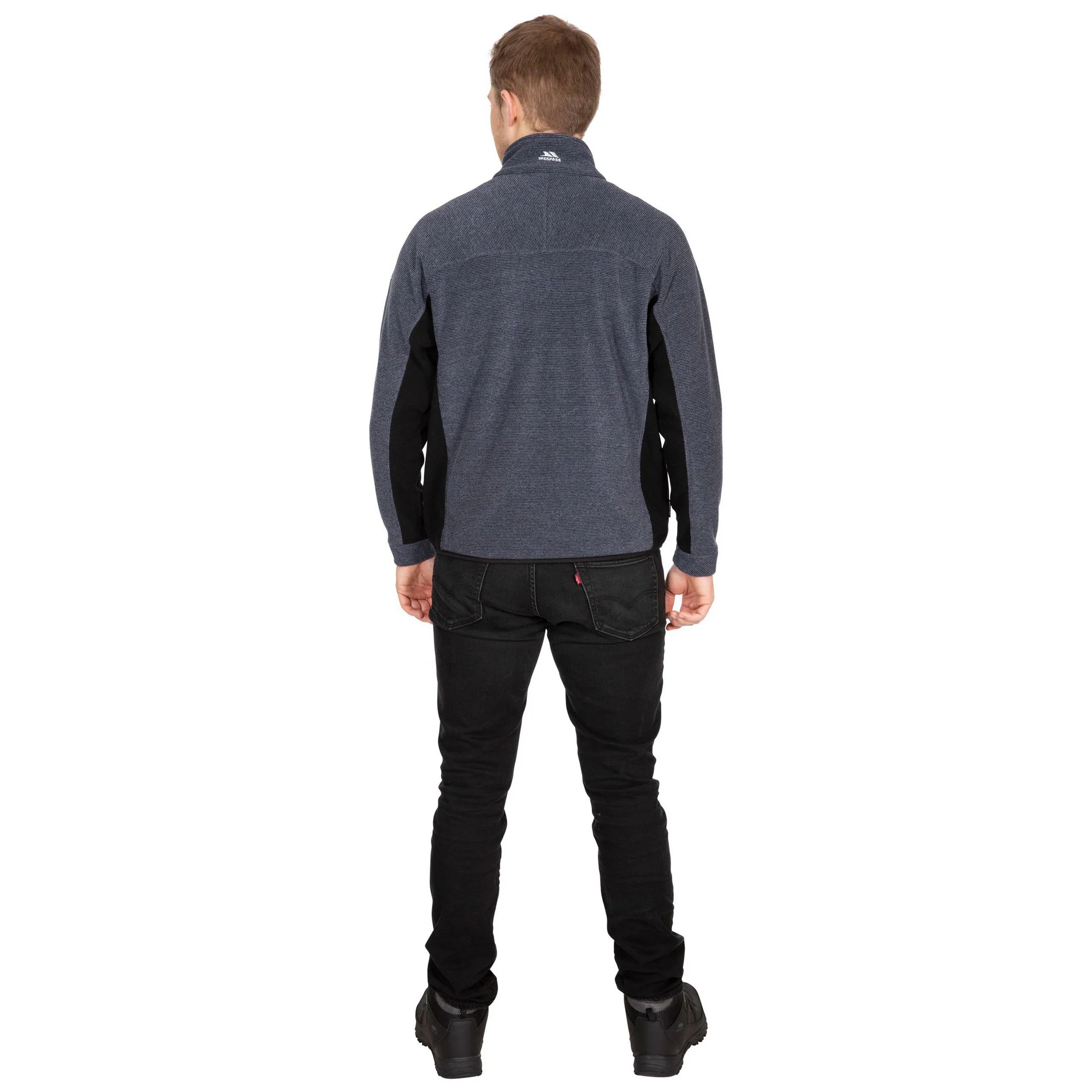 Trespass Mens Jynx Full Zip Fleece Jacket Navy Stripe - Image 2