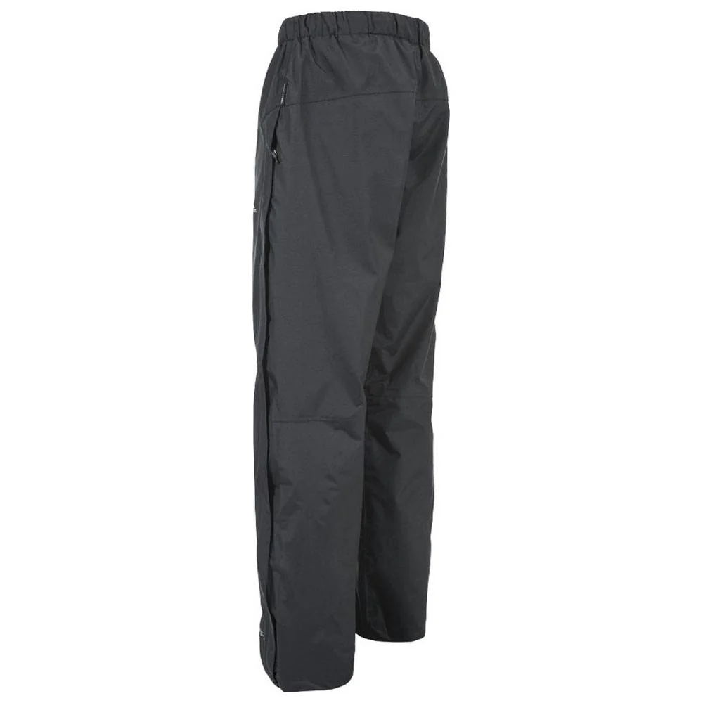 Trespass Mens Purnell Waterproof & Windproof Over Trousers Black - Image 2