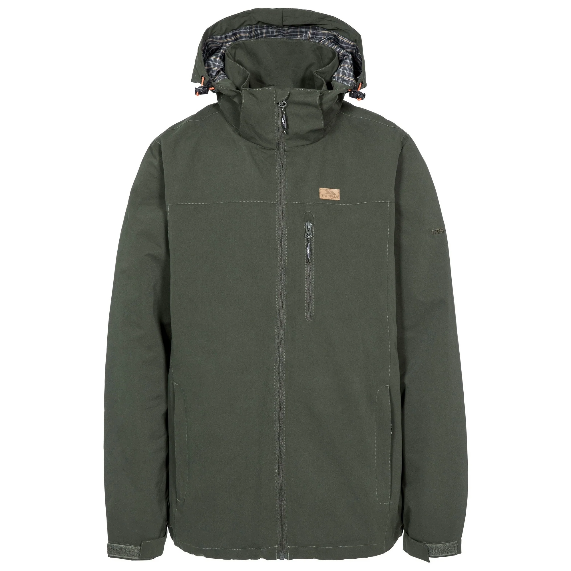 Trespass Mens Weir Waterproof Jacket Olive