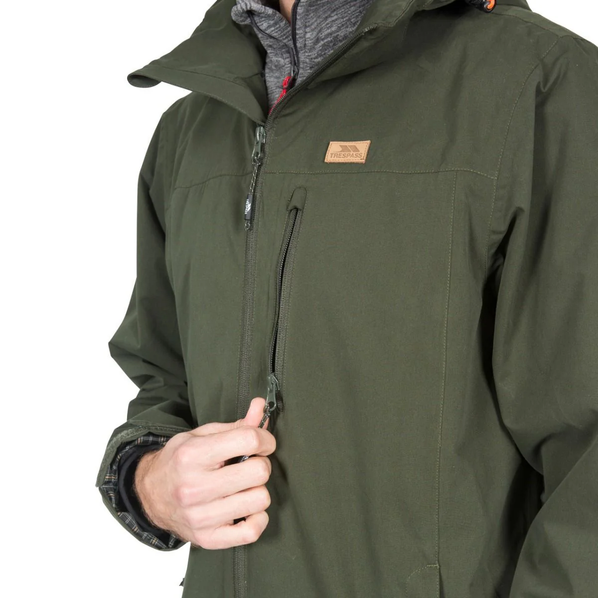Trespass Mens Weir Waterproof Jacket Olive - Image 4