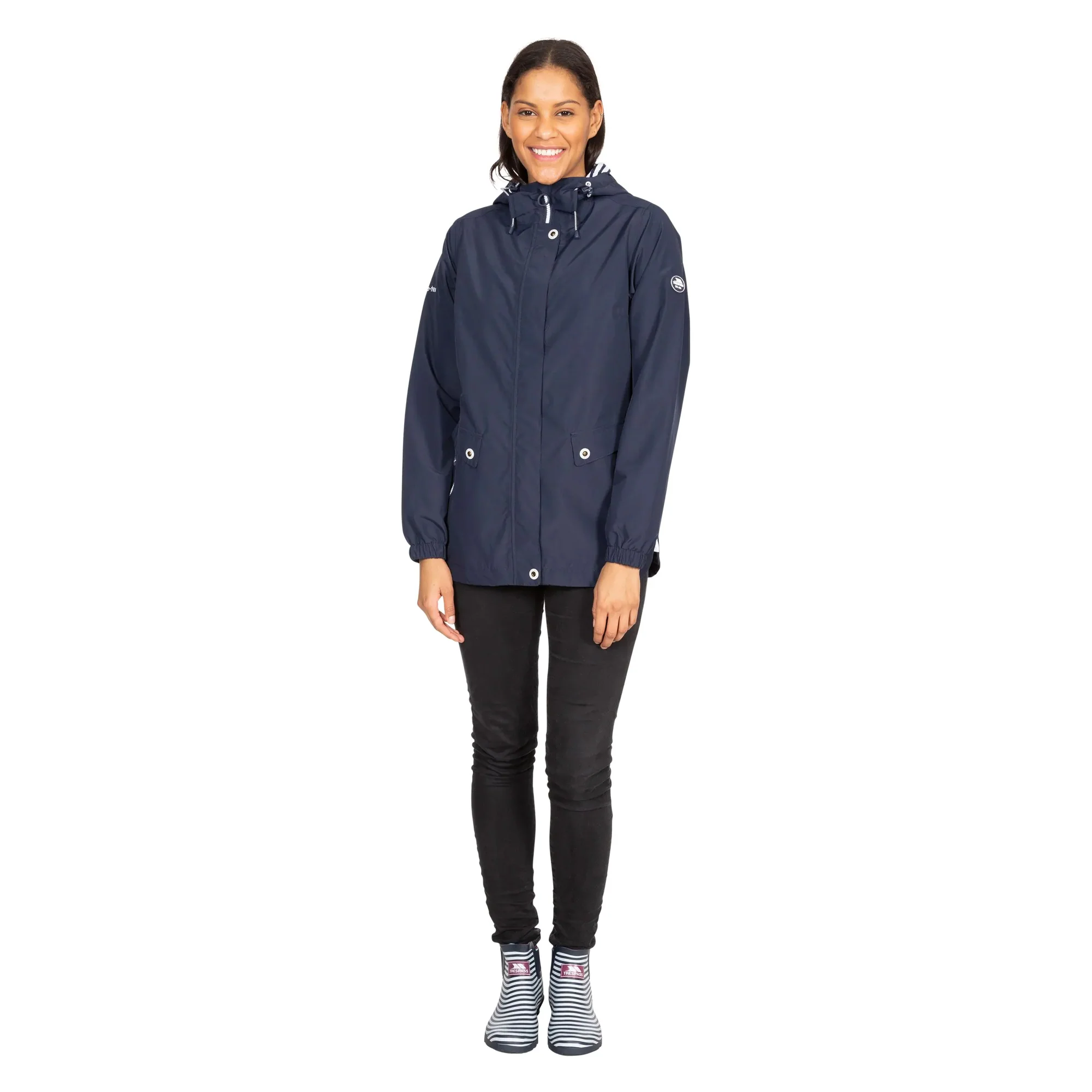 Trespass Womens Flourish Waterproof Jacket Navy - Image 3