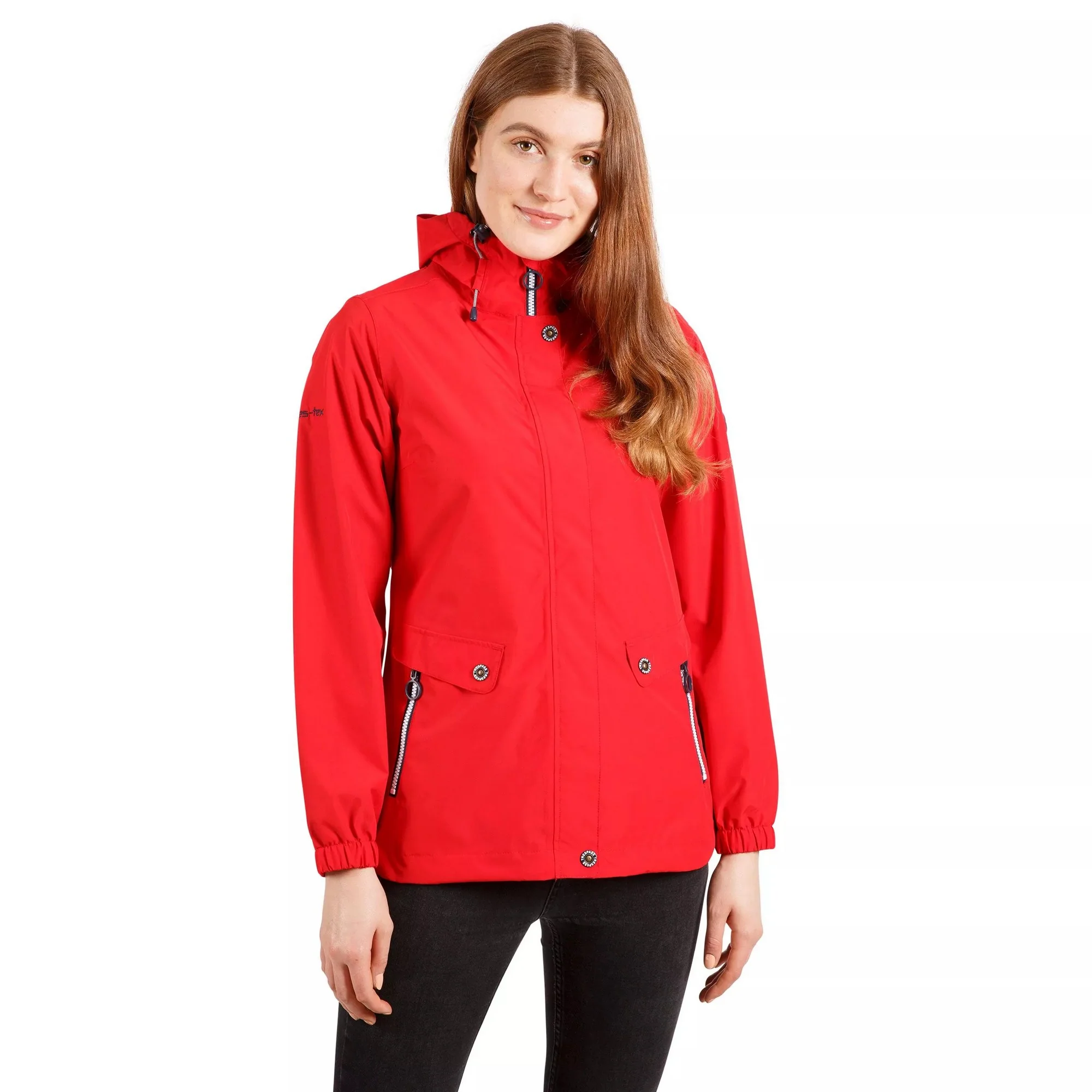 Trespass Womens Flourish Waterproof Jacket Red - Image 3