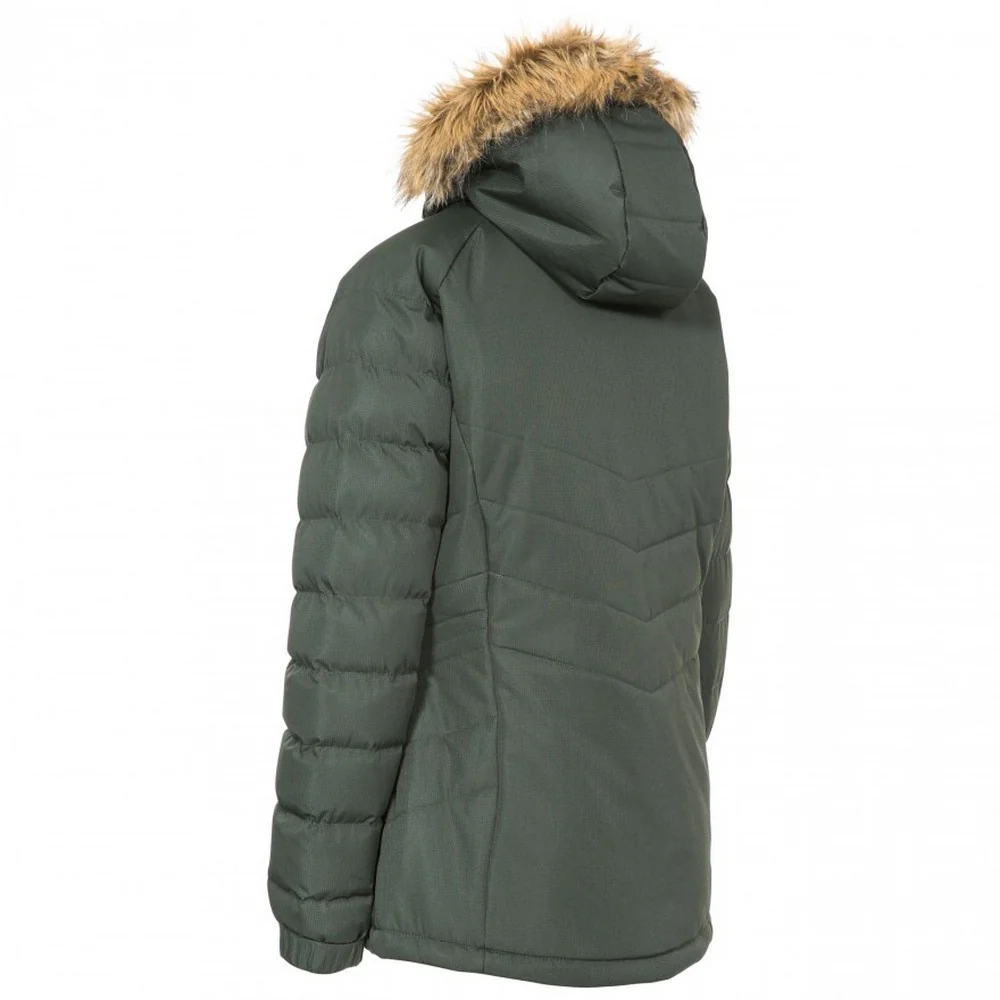 Trespass Womens Nadina Waterproof Padded Jacket Olive - Image 2