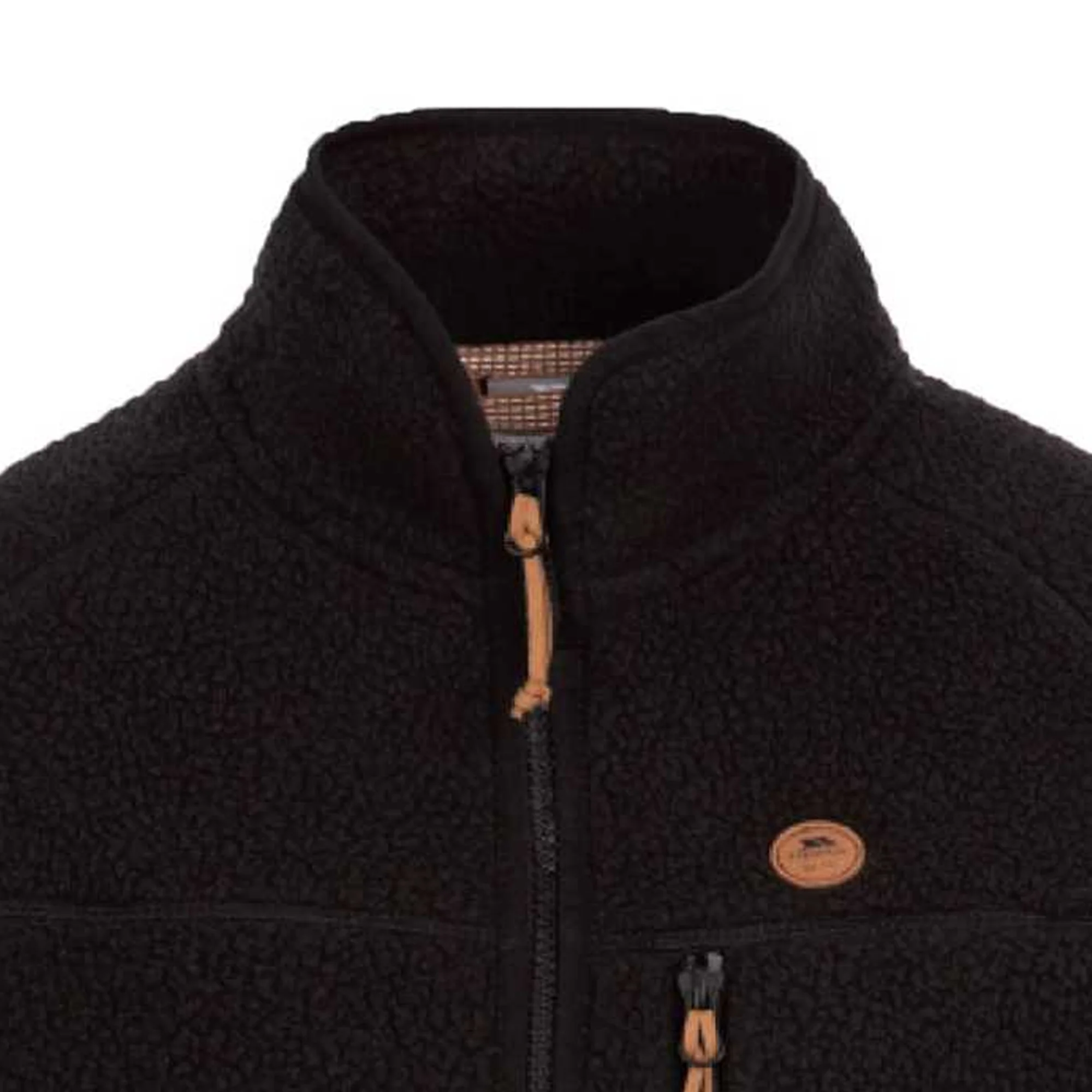 Trespass Womens Quake Leather Trim Fleece Jacket Black - Image 3