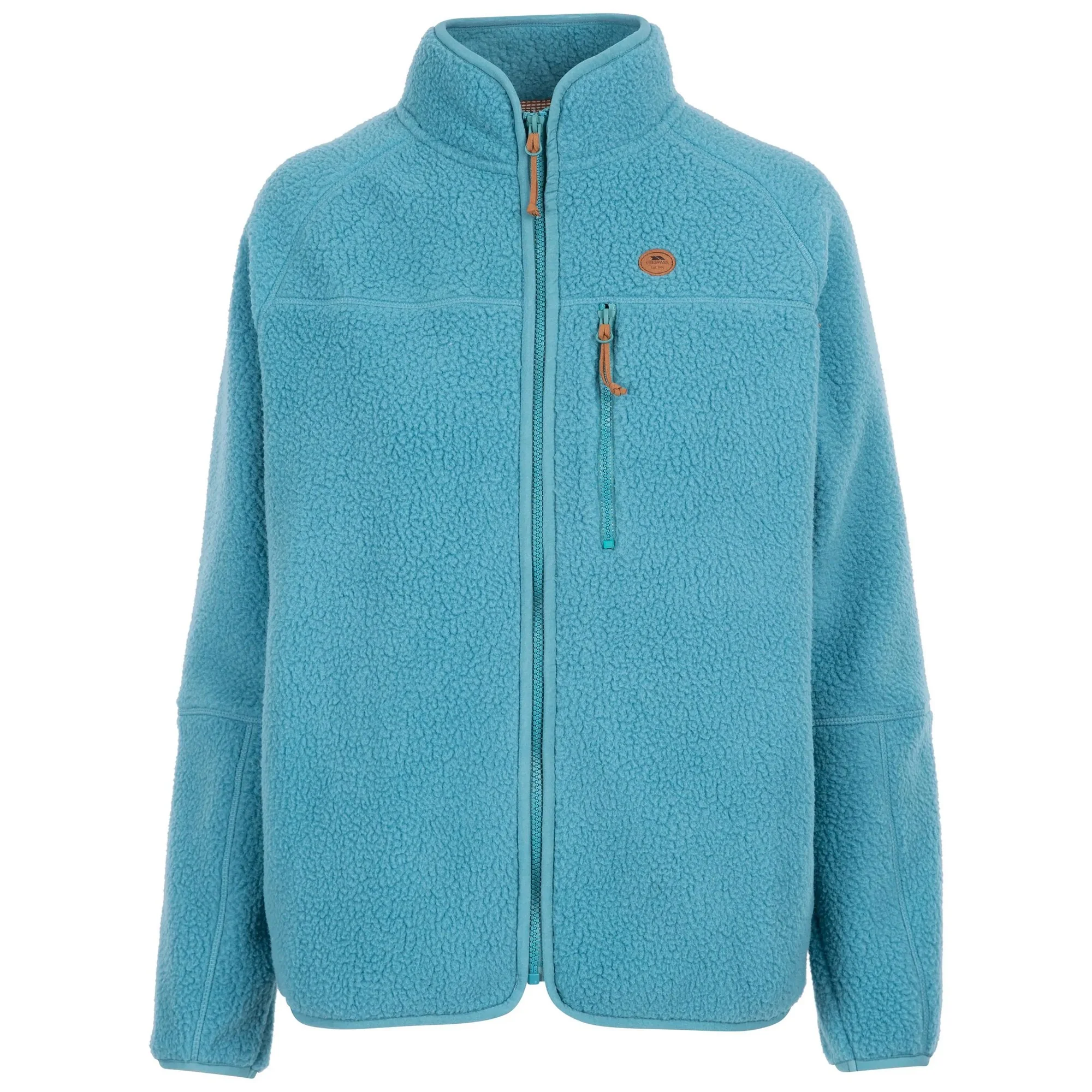 Trespass Womens Quake Leather Trim Fleece Jacket Storm Blue