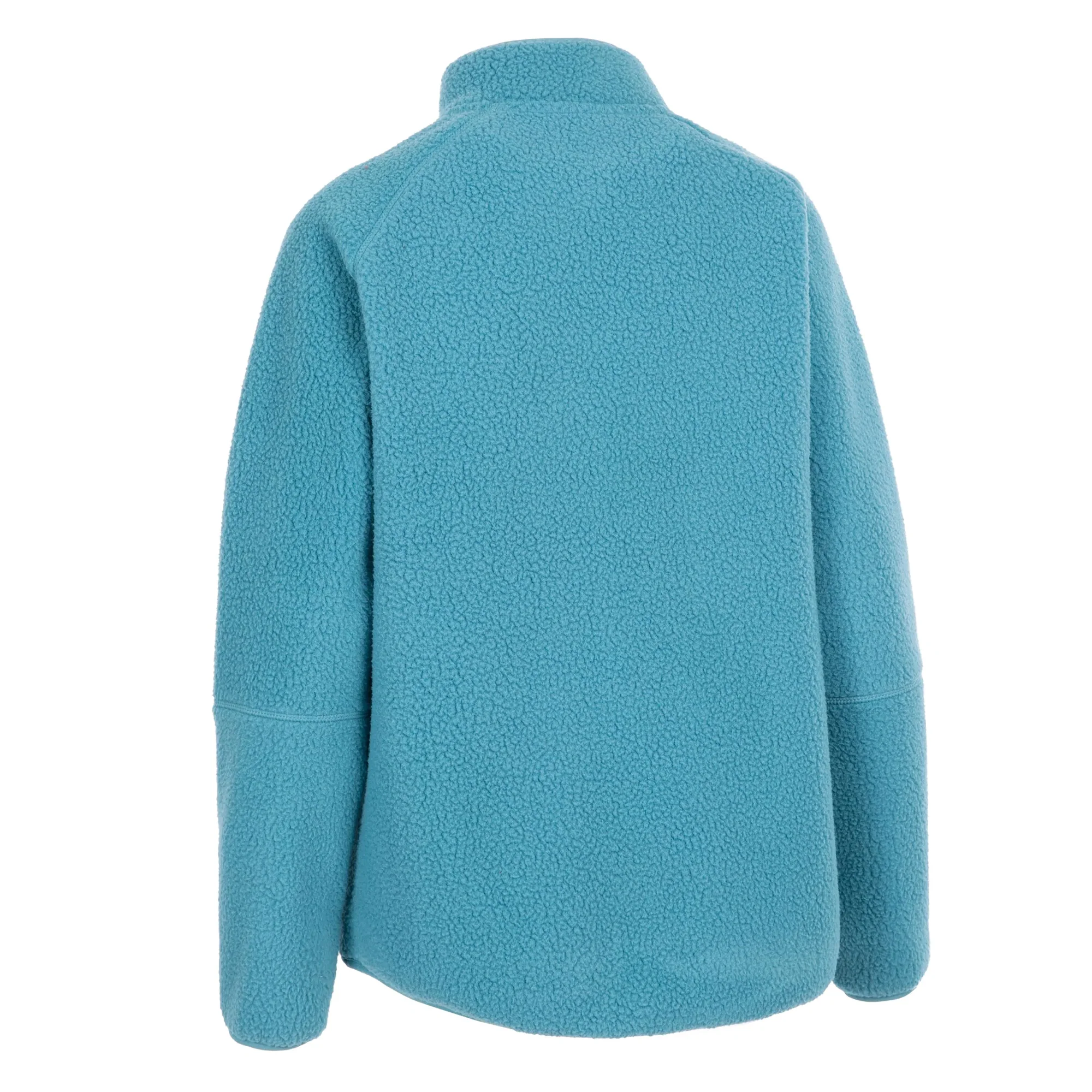 Trespass Womens Quake Leather Trim Fleece Jacket Storm Blue - Image 2