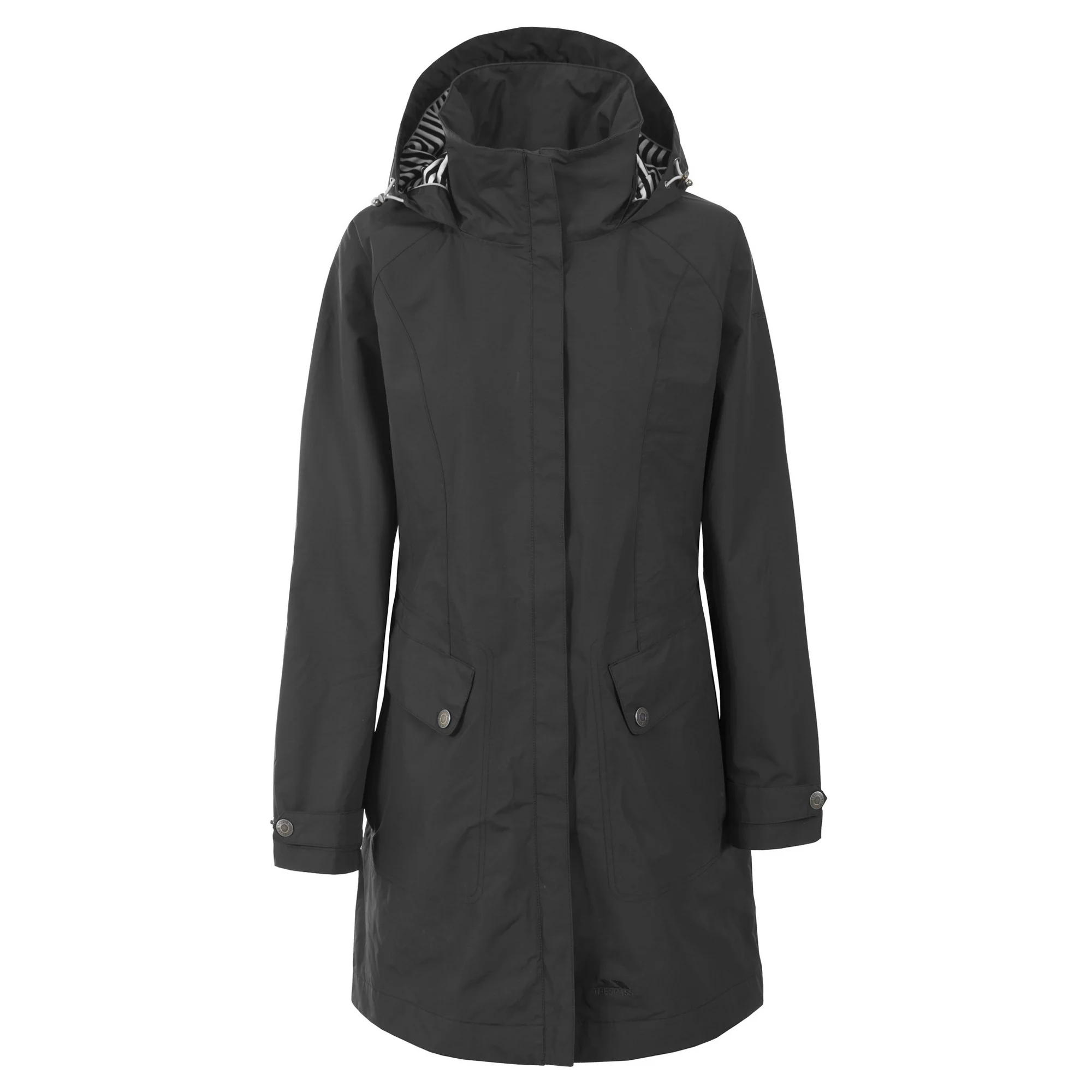 Trespass Womens Rainy Day Waterproof Jacket Black