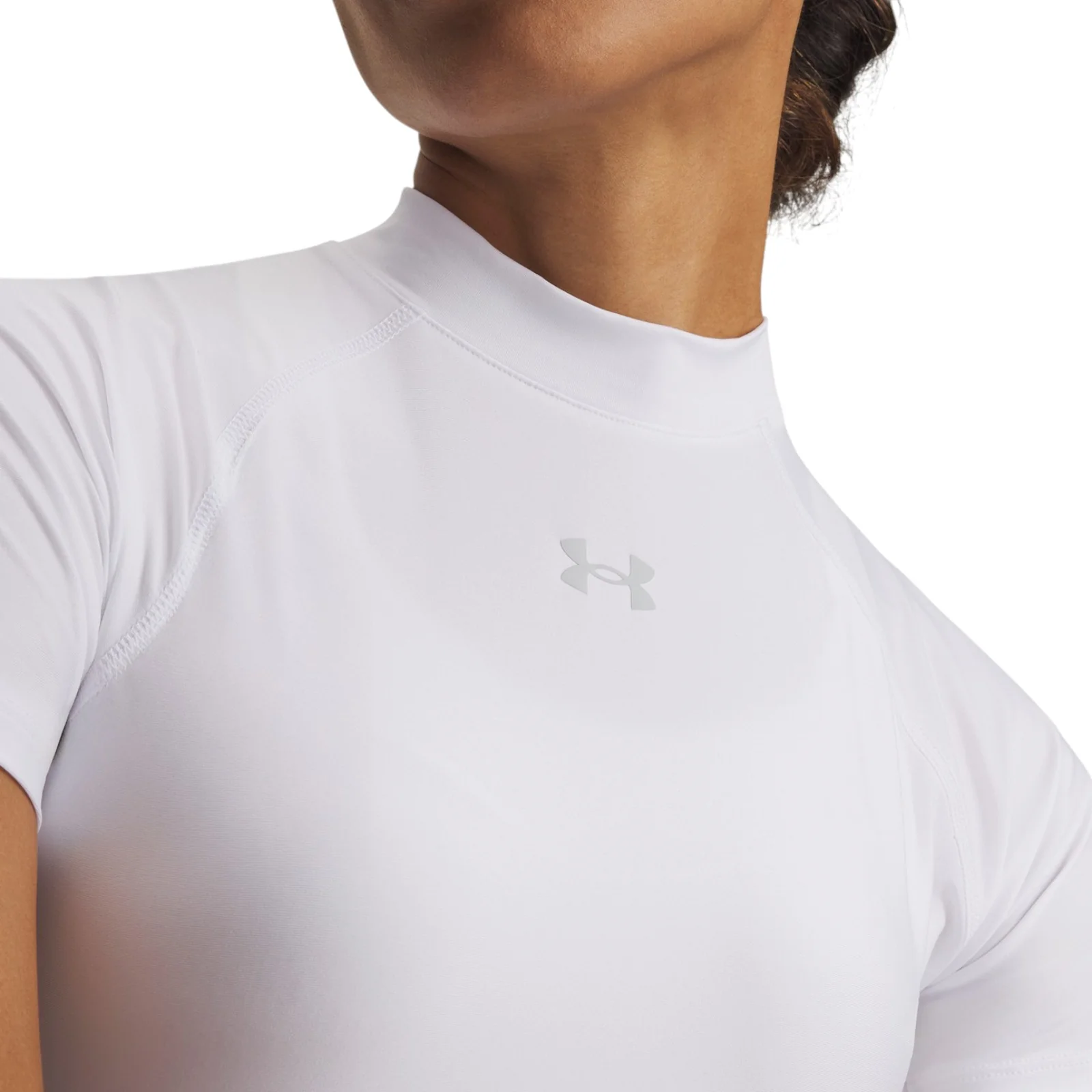 Under Armour HeatGear Crop Mock Womens Short-Sleeve Top - Image 3