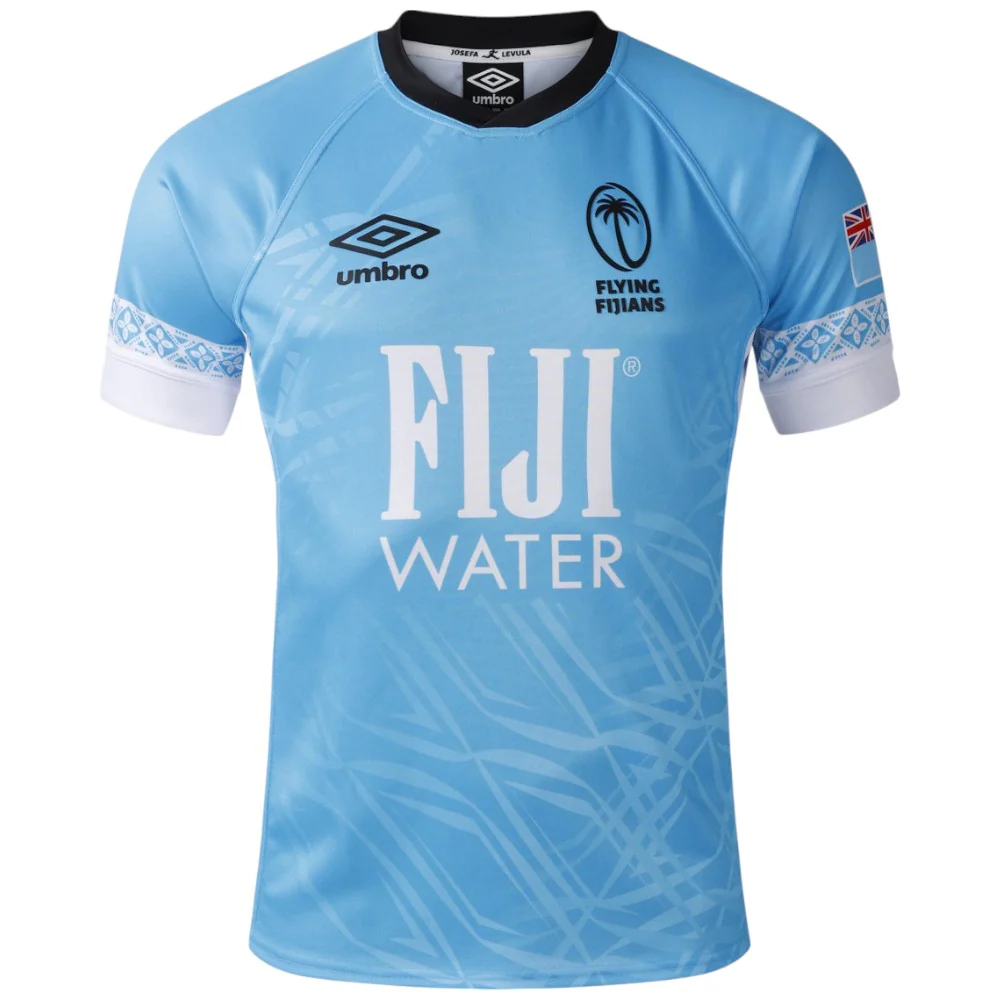 Umbro Fiji 15s Rugby 2025/26 Kids Short Sleeved Away Replica Jersey
