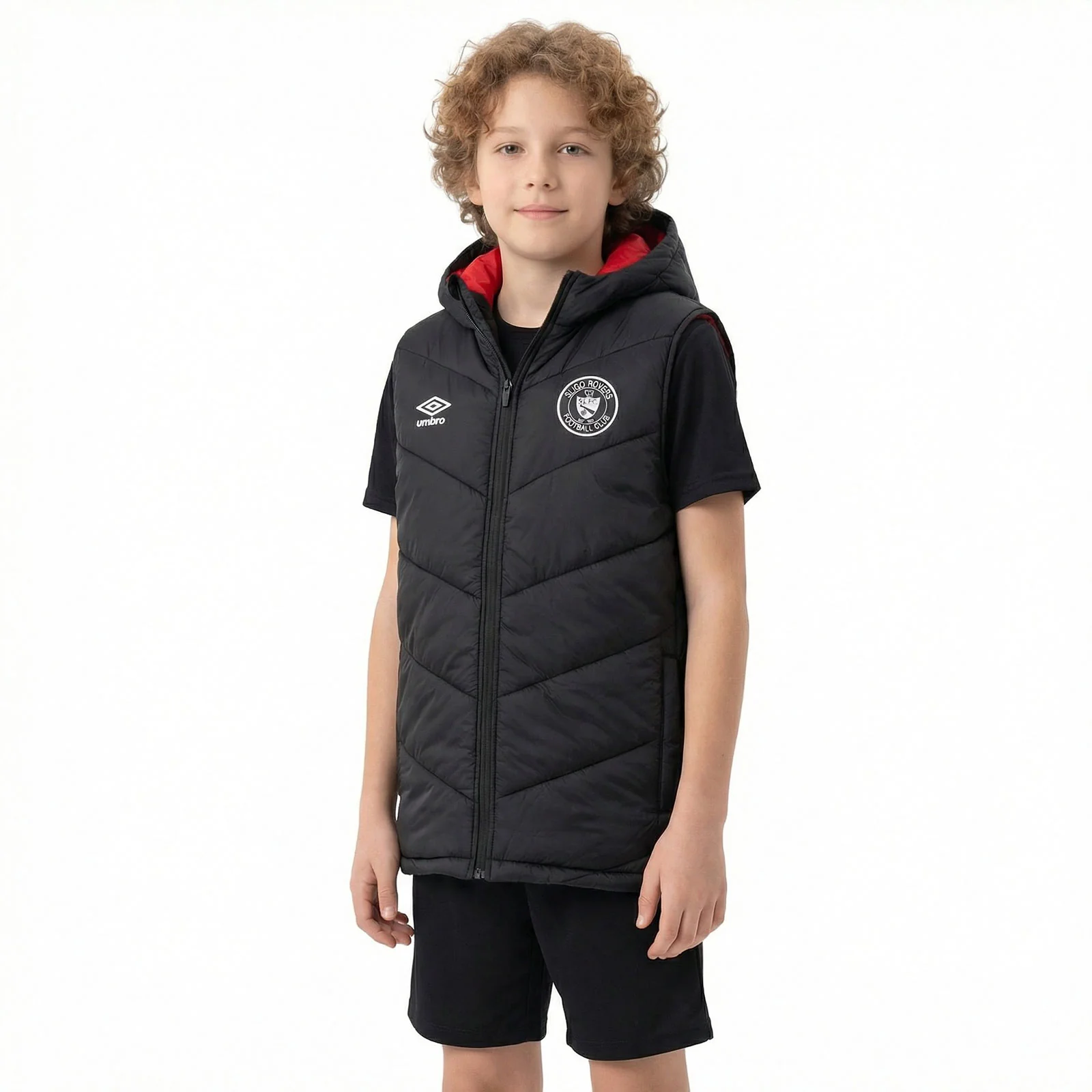 Umbro Sligo Rovers Football 2026 Kids Full-Zip Hood Gilet