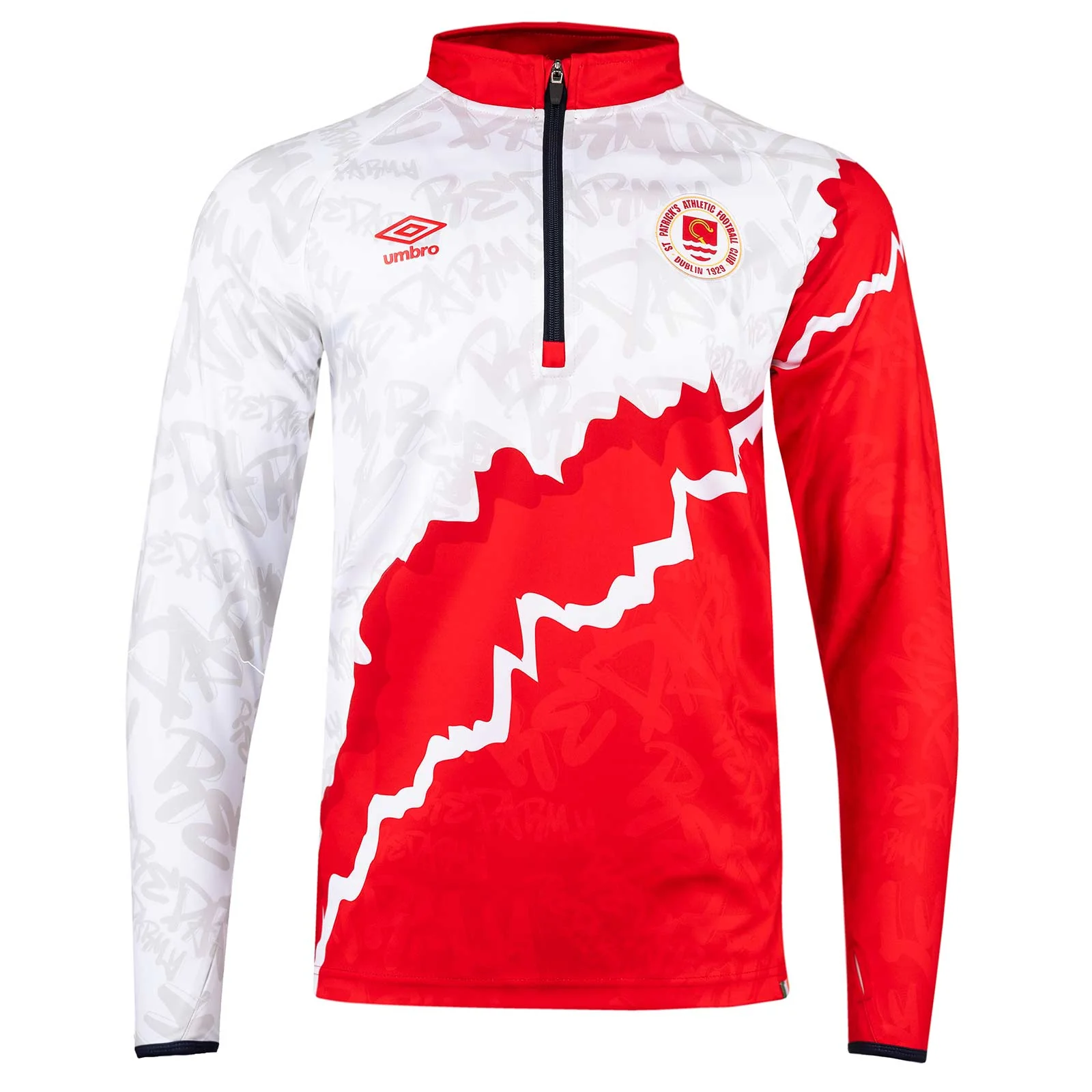 Umbro St Patricks Football 2026 Kids Half-Zip Warm Up Top