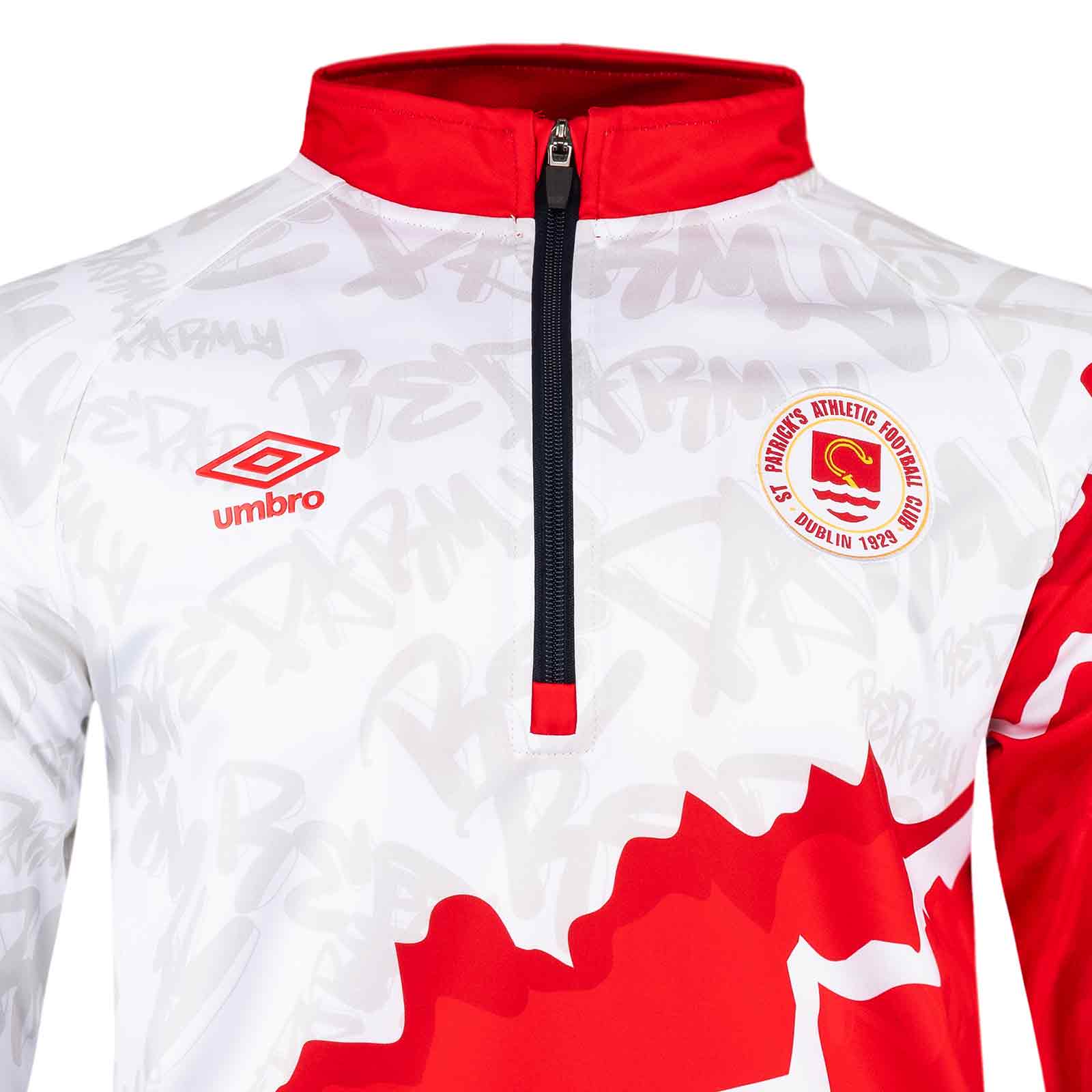 Umbro St Patricks Football 2026 Kids Half-Zip Warm Up Top - Image 3